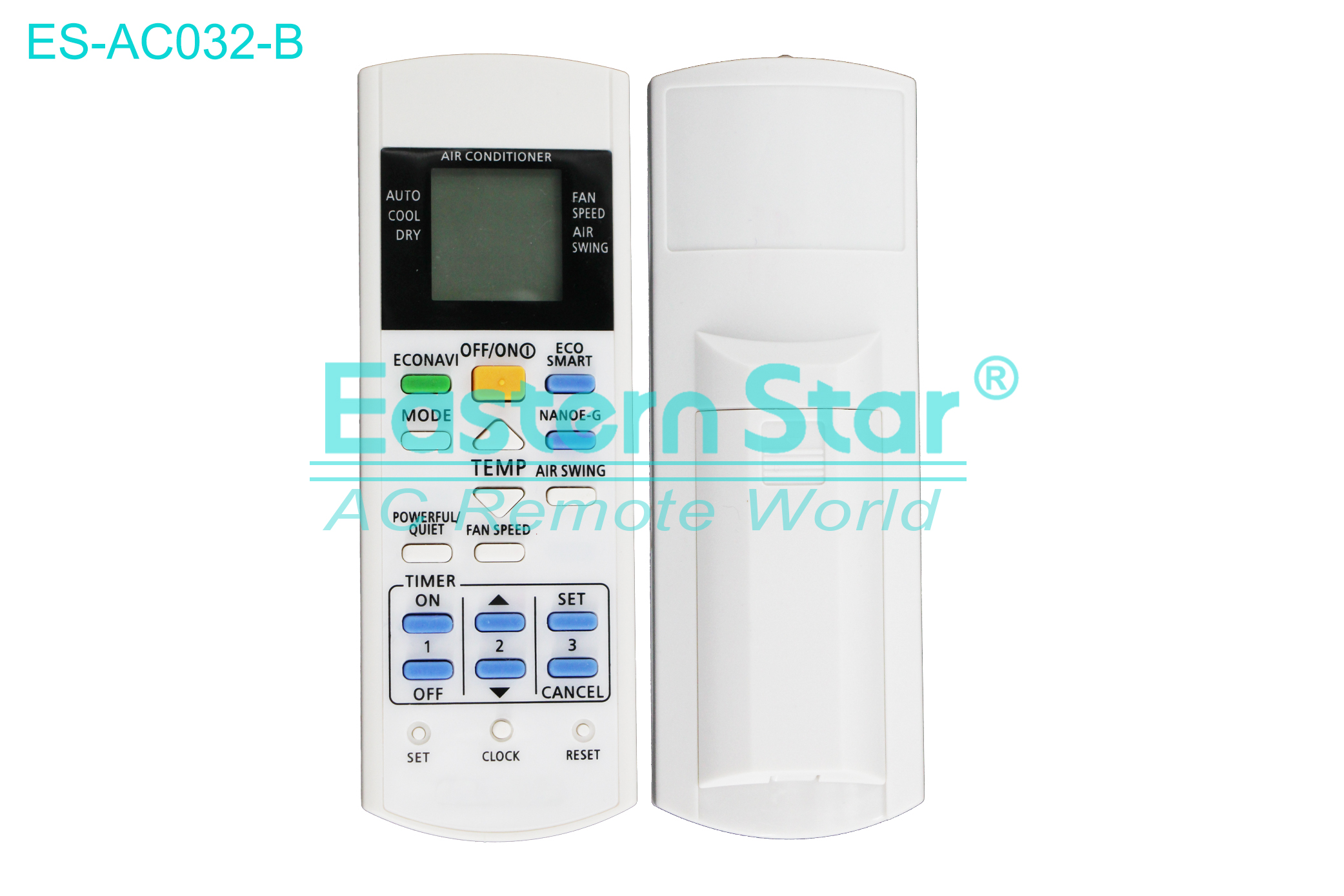 ES-AC032-B High Quality China Remote AC Remote for Panasonic Air Conditioner Remote A/C 19 keys
