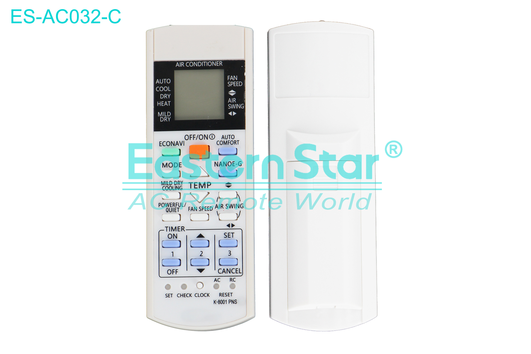 ES-AC032-C High Quality China Remote AC Remote for Panasonic Air Conditioner Remote A/C 23 keys