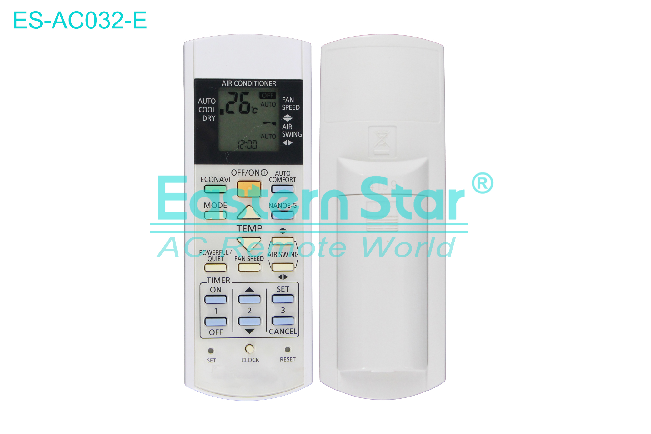 ES-AC032-E High Quality China Remote AC Remote for Panasonic Air Conditioner Remote A/C 20 keys