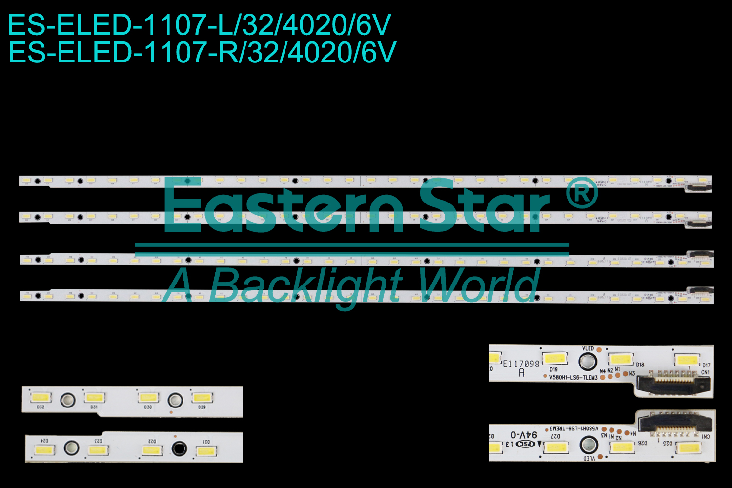 ES-ELED-1107 ELED/EDGE TV backlight use for 58'' Hisense LED58K610X3D L:V580H1-LS6-TLEM3 R:V580H1-LS6-TREM3   LED BACKLIGHT STRIP(4)