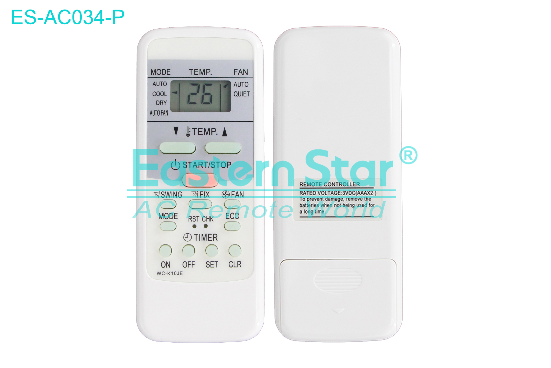 ES-AC034-P High Quality China Remote AC Remote for Toshiba Air Conditioner Remote A/C 14 keys