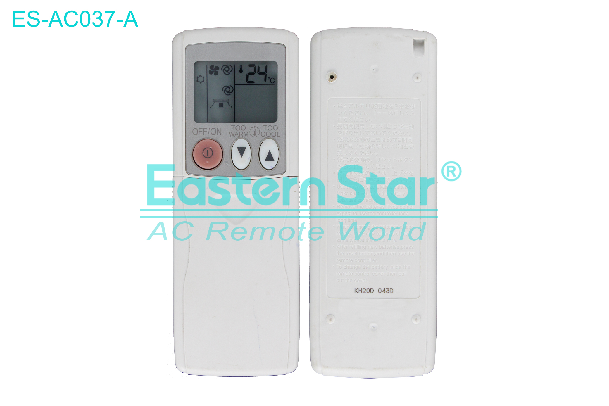 ES-AC037-A High Quality China Remote AC Remote for Mitsubishi Air Conditioner Remote A/C 16 keys
