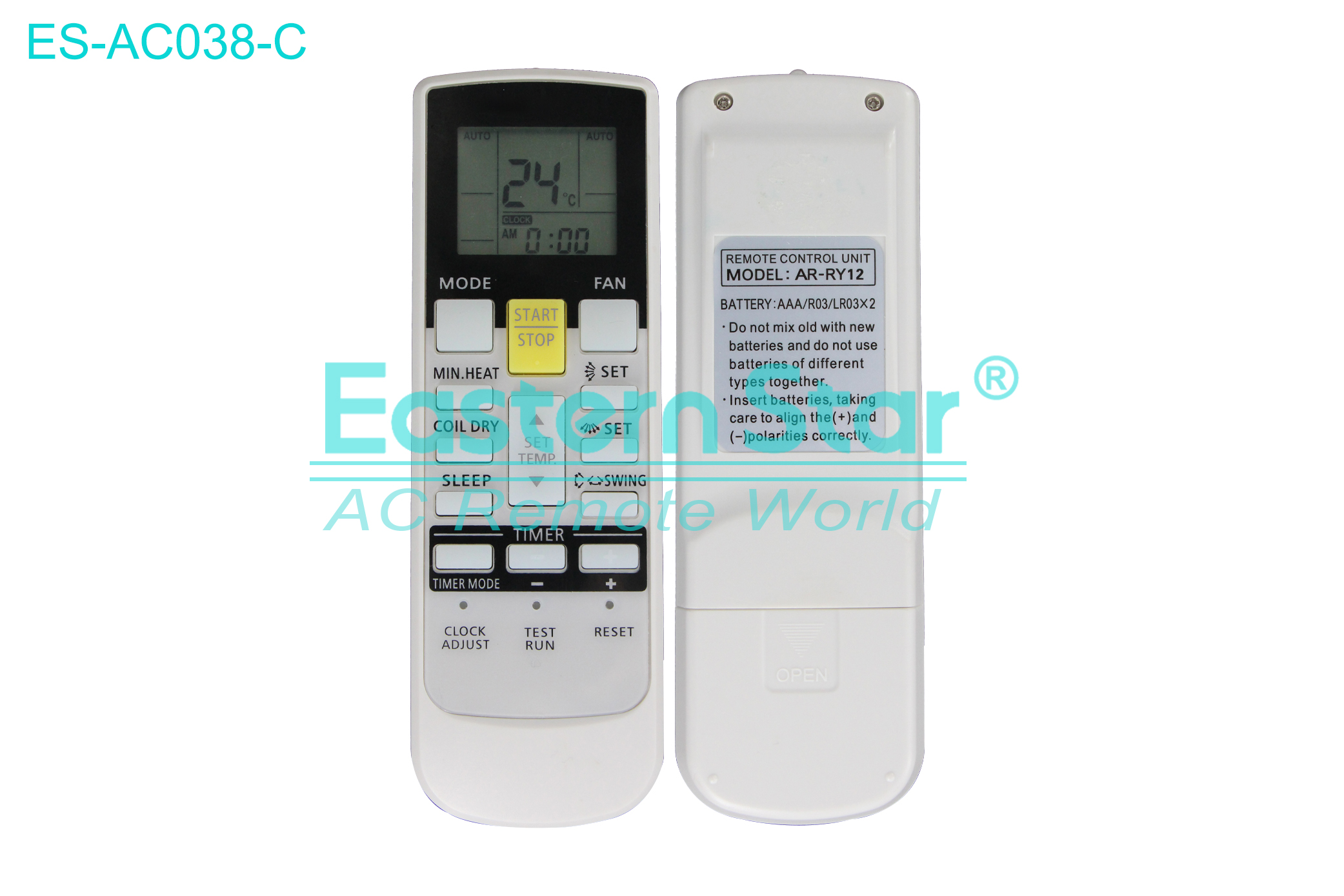 ES-AC038-C High Quality China Remote AC Remote for Fujitsu Air Conditioner Remote A/C 17 keys