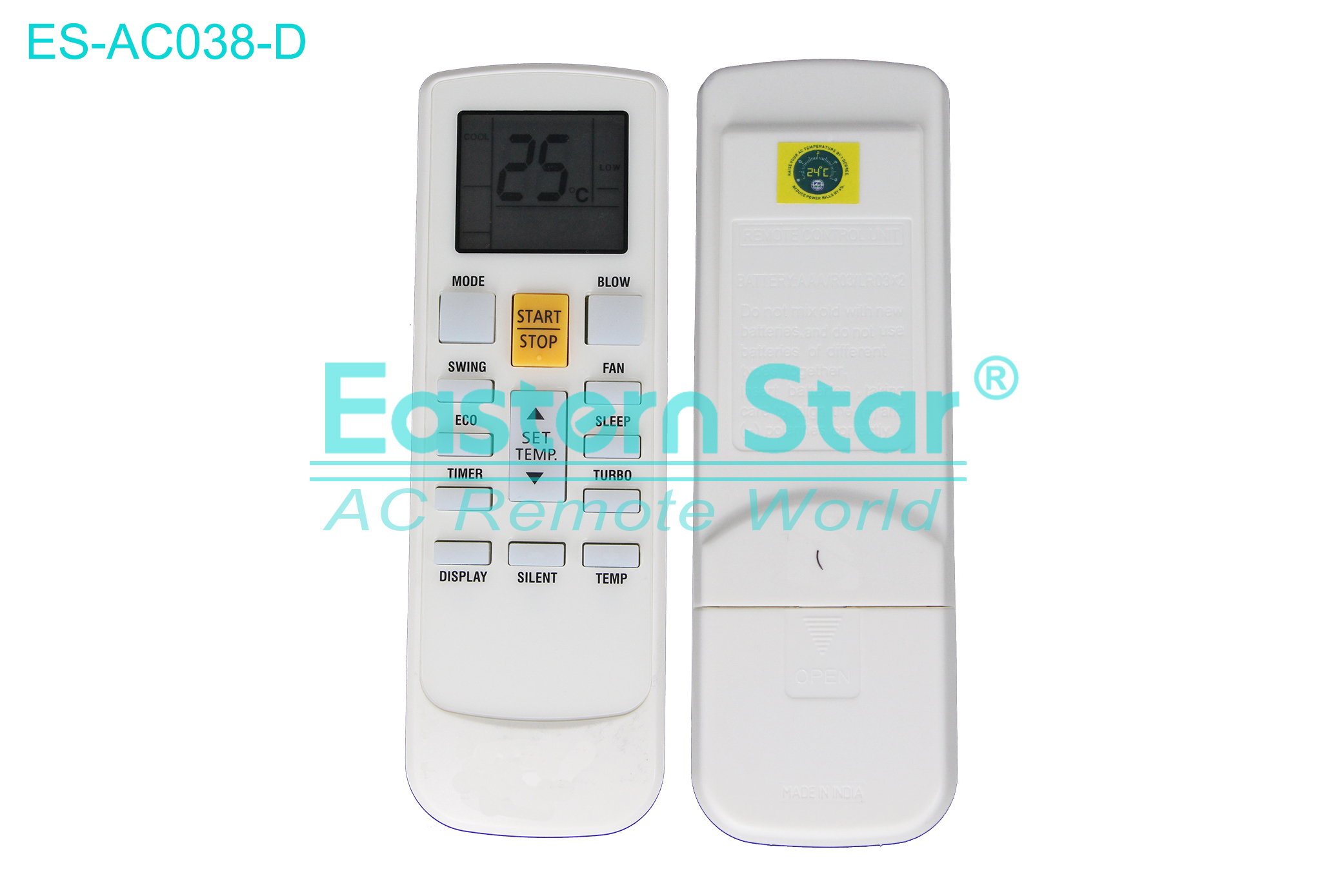 ES-AC038-D High Quality China Remote AC Remote for Fujitsu Air Conditioner Remote A/C 14 keys