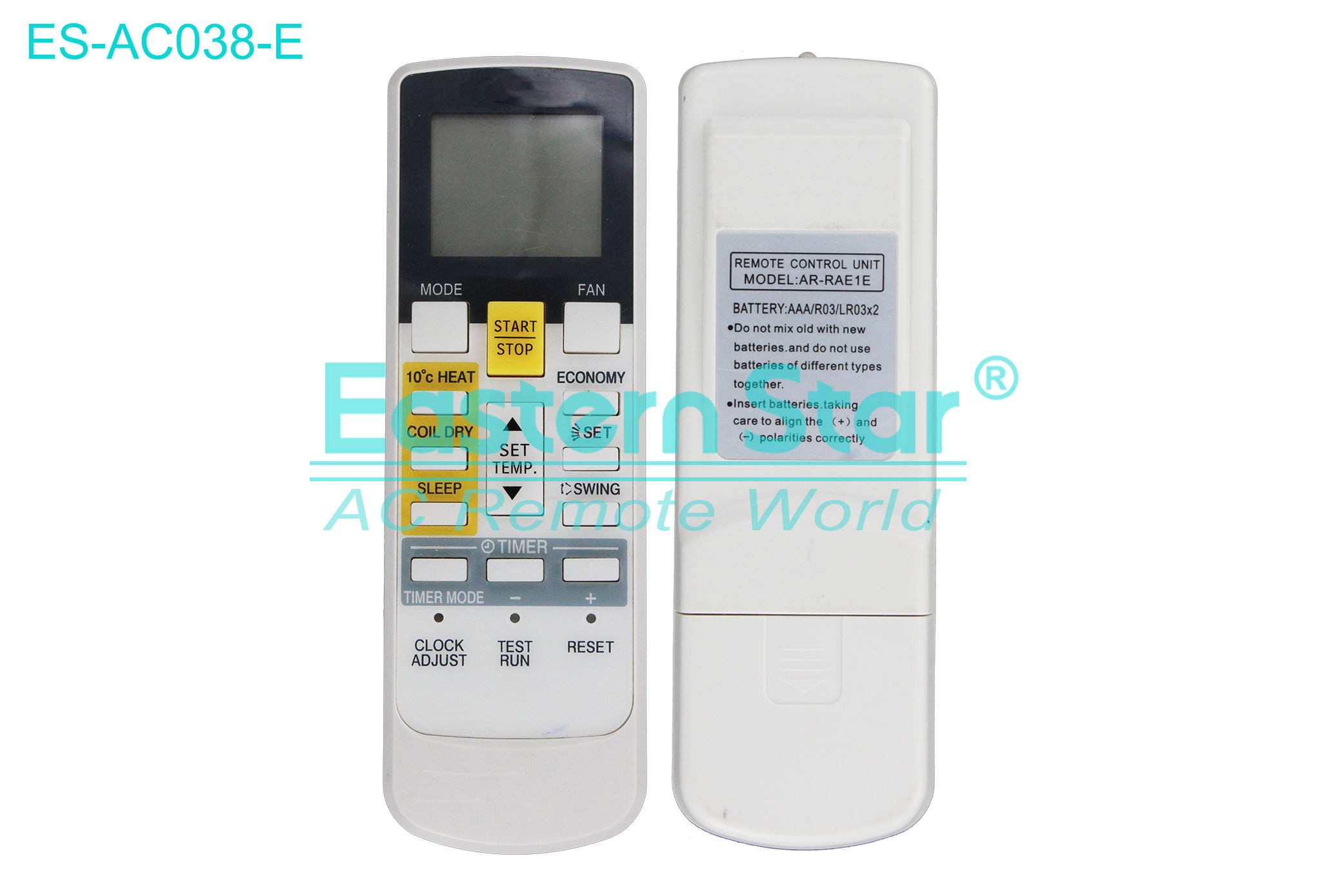 ES-AC038-E High Quality China Remote AC Remote for Fujitsu Air Conditioner Remote A/C 17 keys