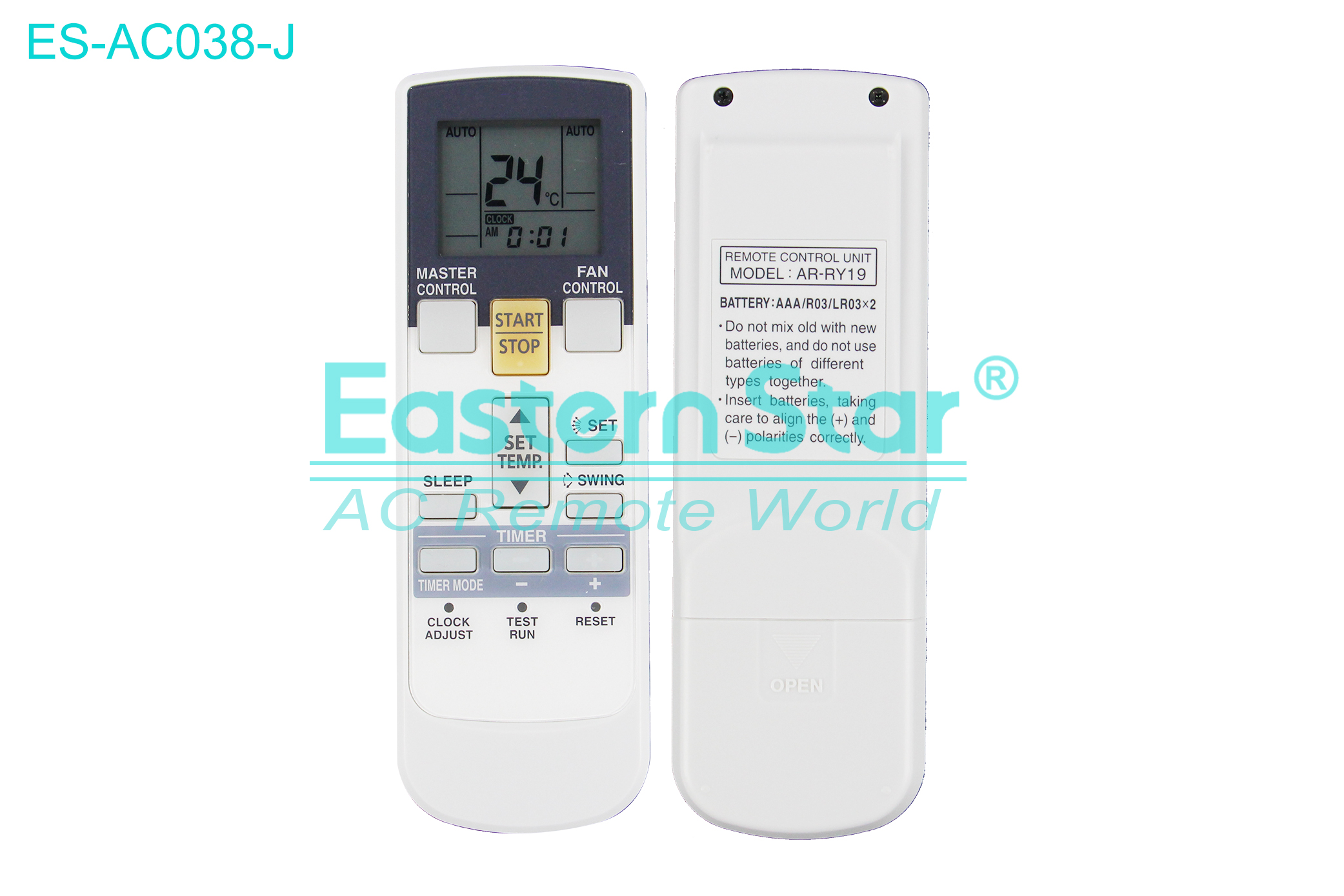 ES-AC038-J High Quality China Remote AC Remote for Fujitsu Air Conditioner Remote A/C 14 keys
