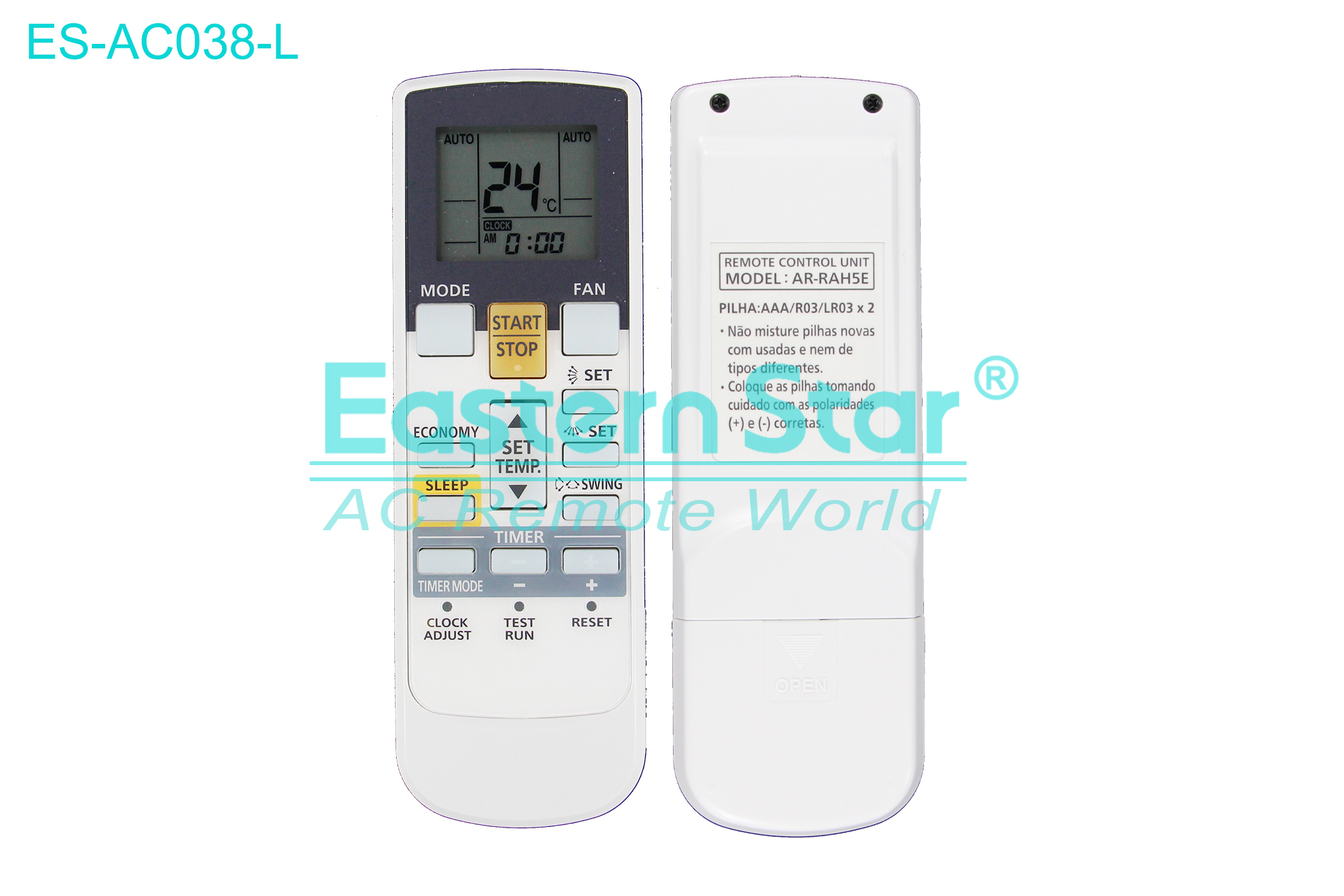ES-AC038-L High Quality China Remote AC Remote for Fujitsu Air Conditioner Remote A/C 16 keys