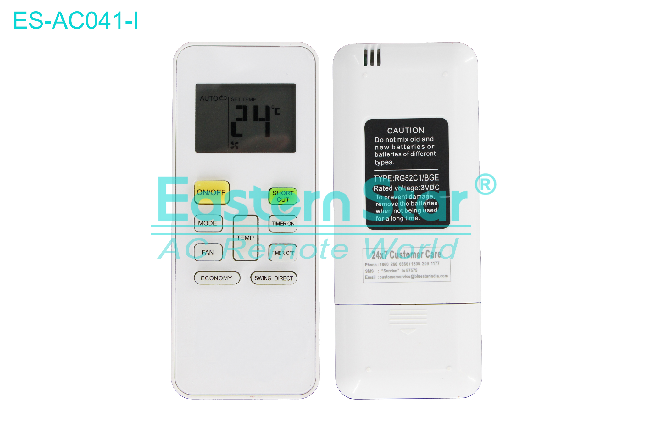 ES-AC041-I High Quality China Remote AC Remote for Midea Air Conditioner Remote A/C 9 keys