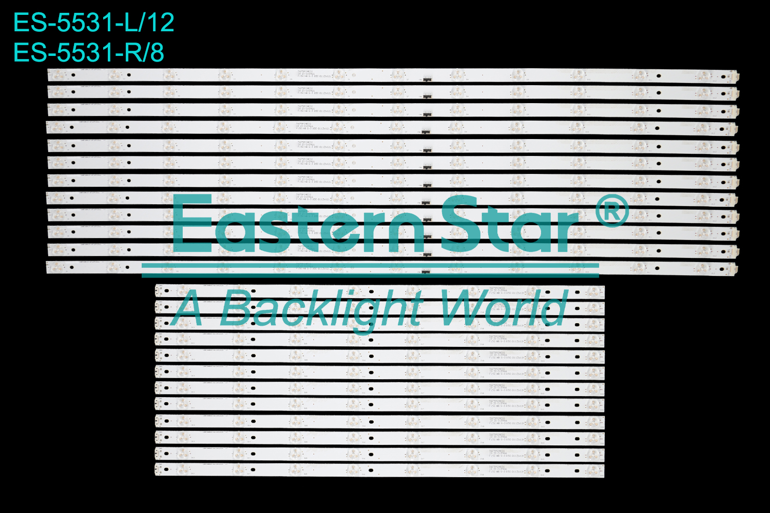 ES-5531 LED TV Backlight use for 75"  Auo  P750QVN02.2  LBM750M0801-AO-2(HF)(O)(R)  LBM750M1201-AP-2(HF)(O)(L) LED BACKLIGHT STRIP(24)