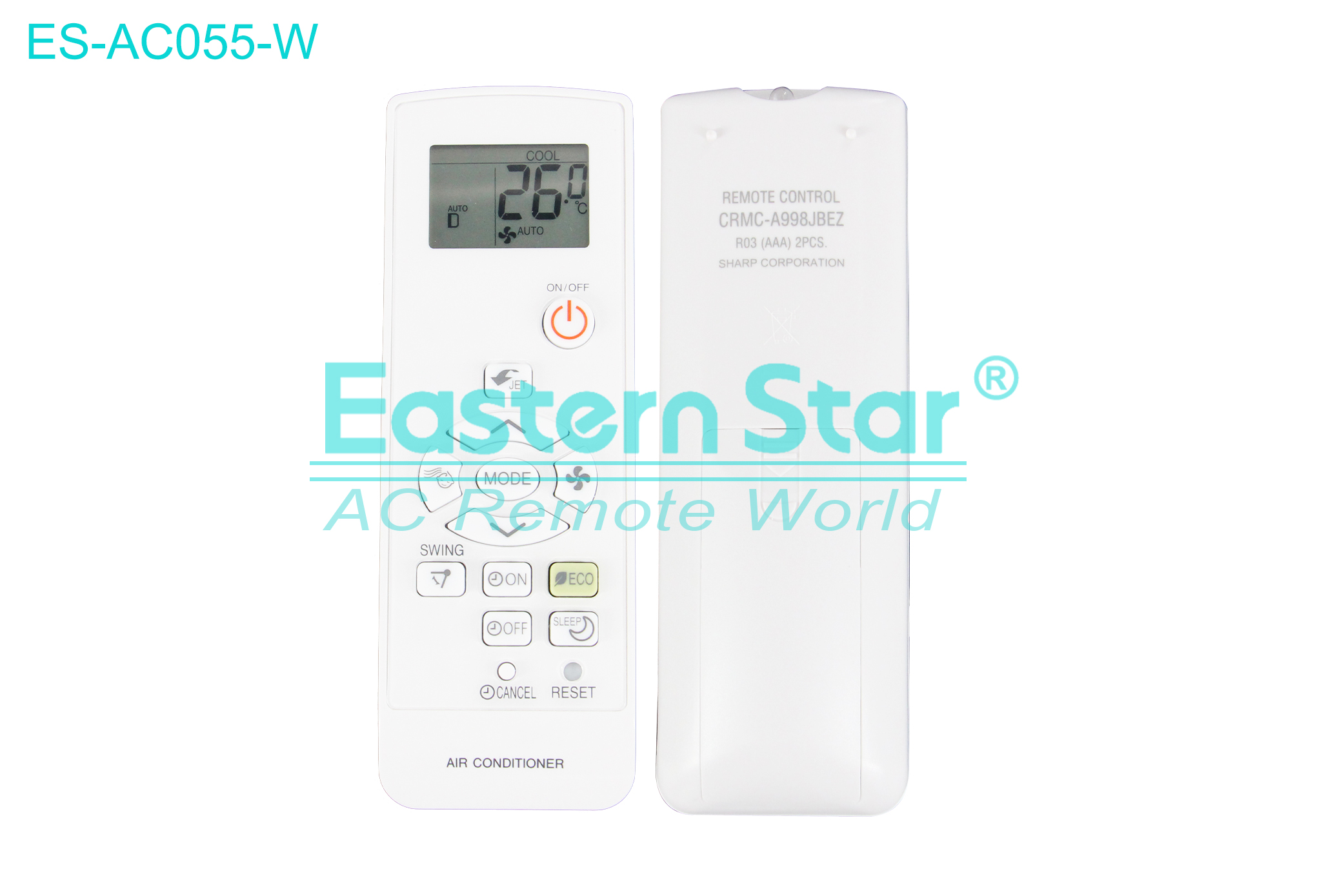 ES-AC055-W High Quality China Remote AC Remote for Sharp Air Conditioner Remote A/C 14 keys