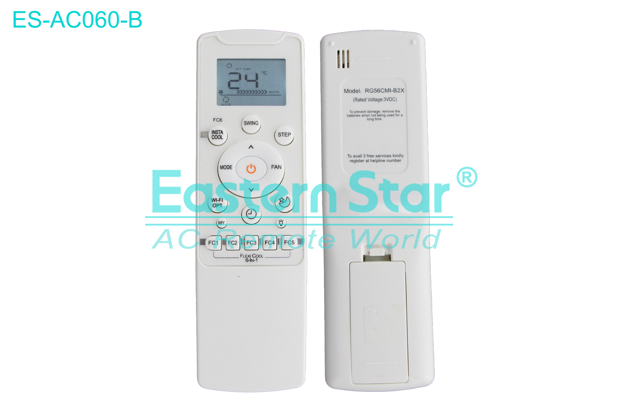 ES-AC060-B(white) High Quality China Remote AC Remote for Carrier Air Conditioner Remote A/C 18 keys