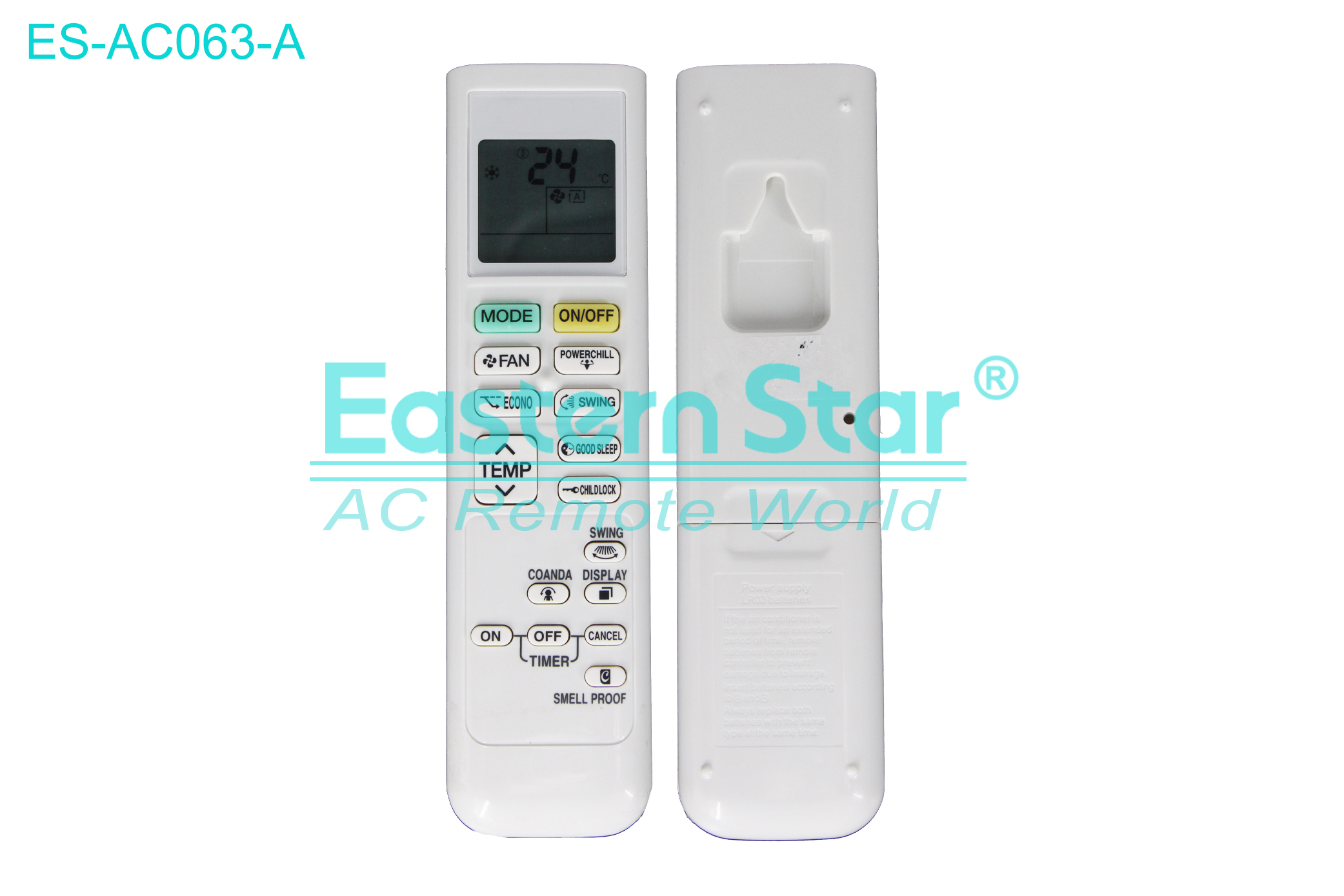 ES-AC063-A High Quality China Remote AC Remote for Daikin Air Conditioner Remote A/C 17 keys