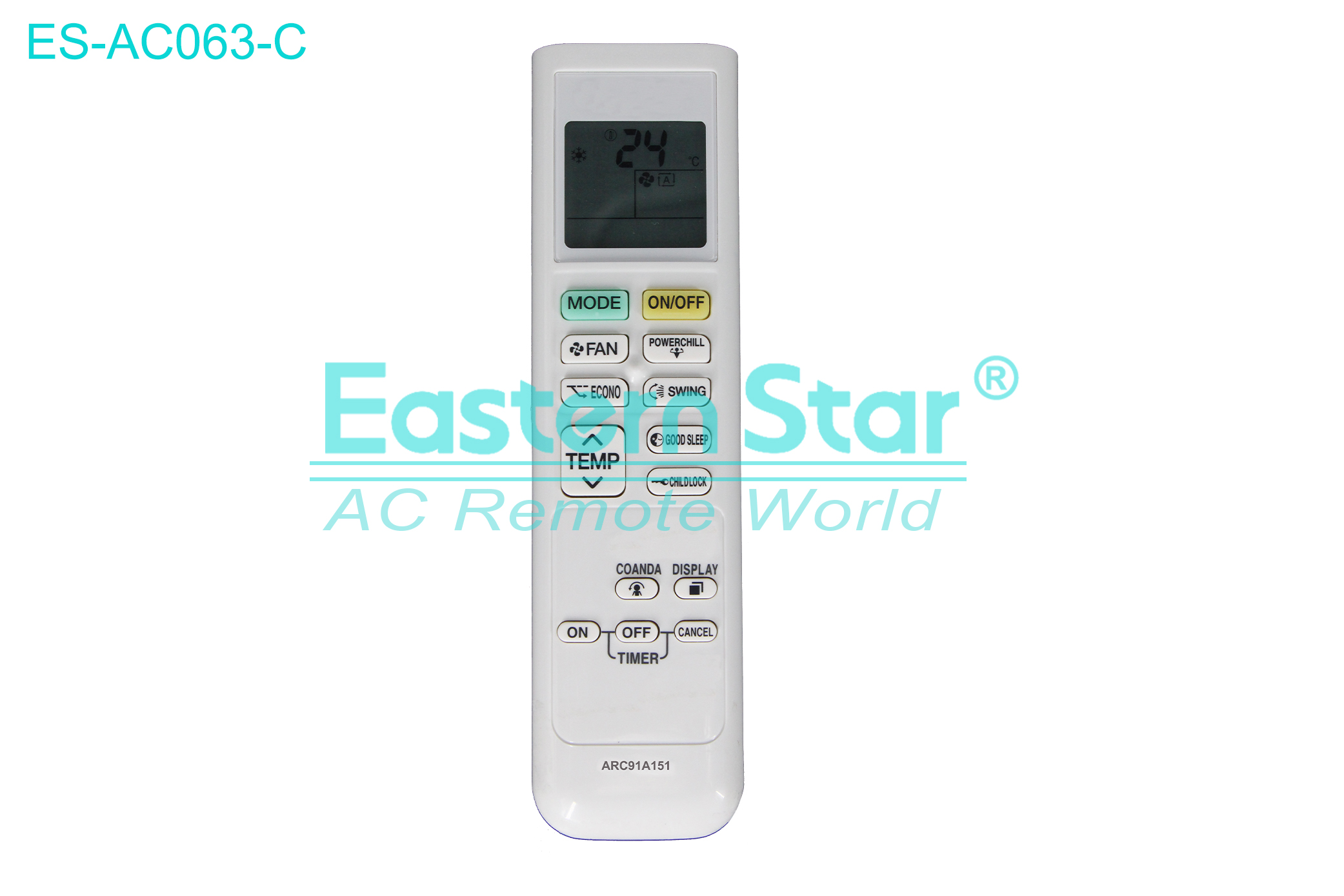 ES-AC063-C High Quality China Remote AC Remote for Daikin Air Conditioner Remote A/C 15 keys