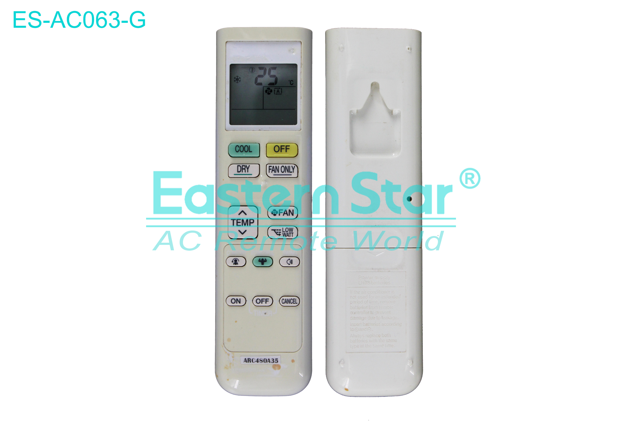 ES-AC063-G High Quality China Remote AC Remote for Daikin Air Conditioner Remote A/C 14 keys
