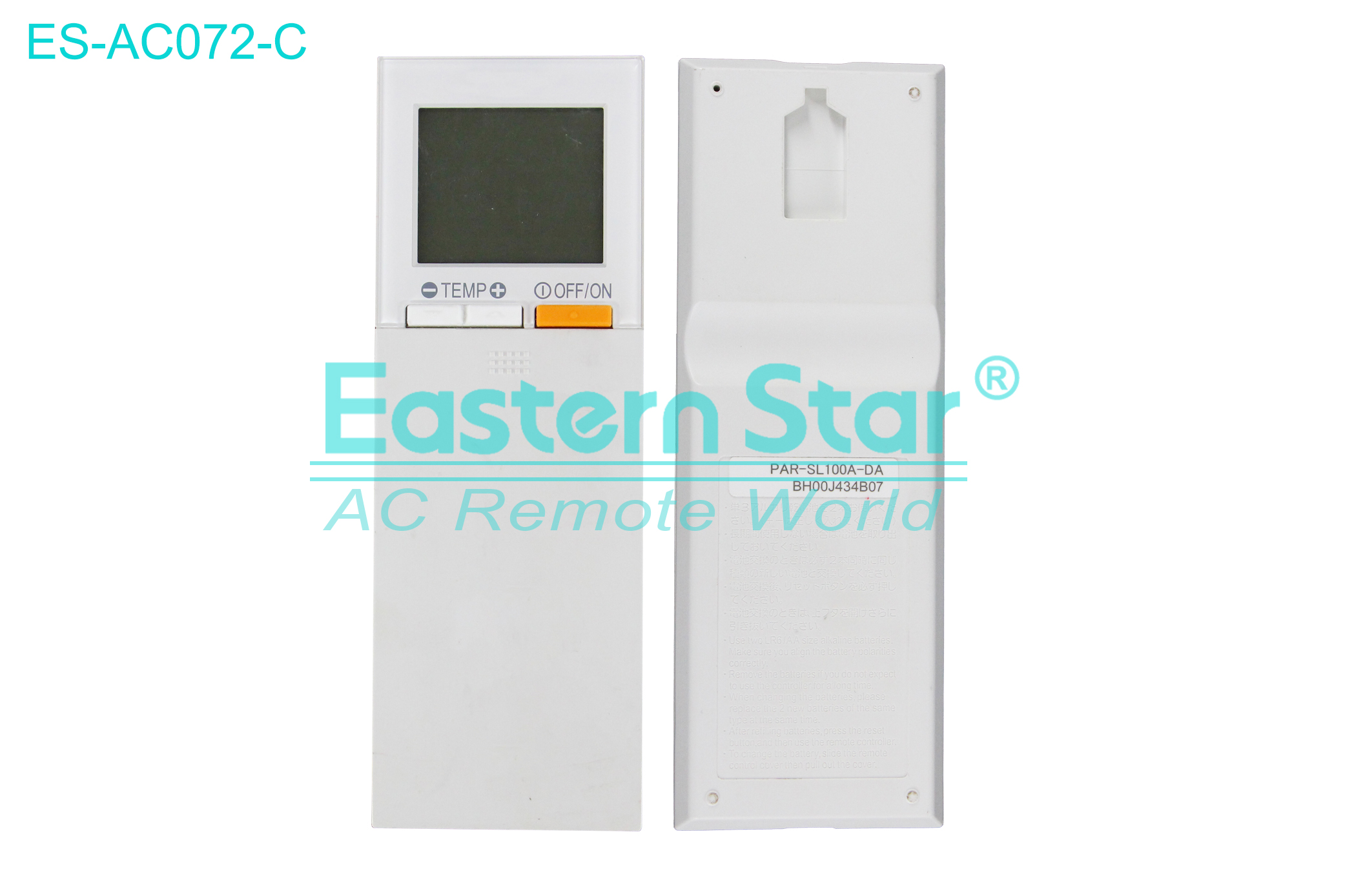 ES-AC072-C High Quality China Remote AC Remote for Mitsubishi Air Conditioner Remote A/C 26 keys