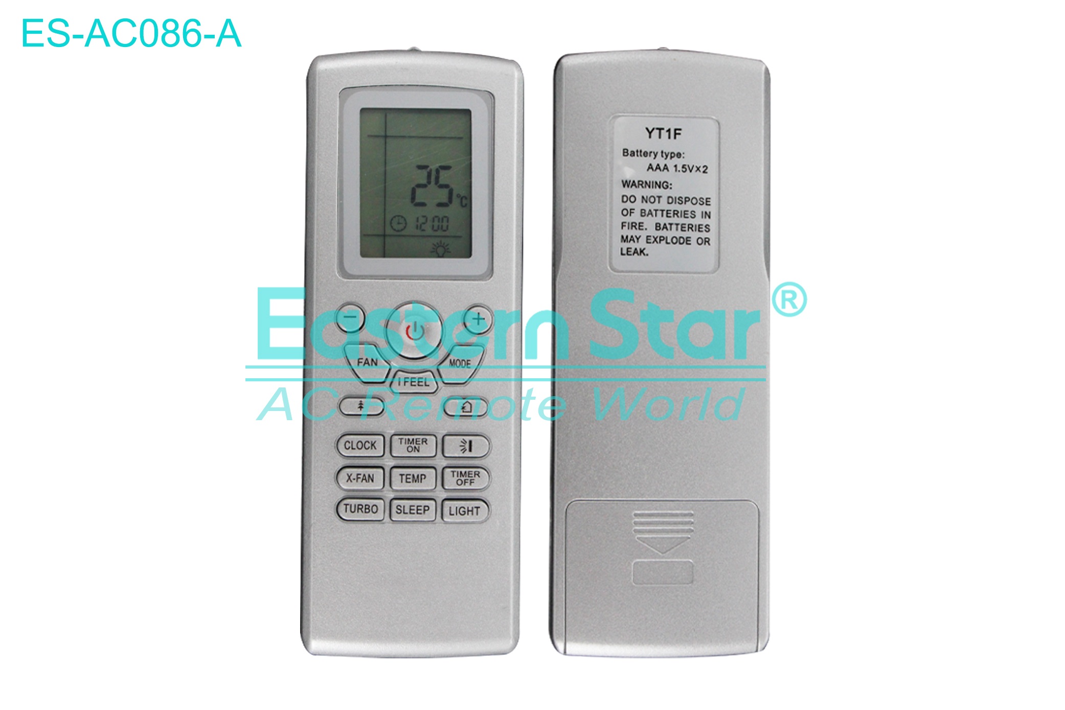 ES-AC086-A High Quality China Remote AC Remote for Gree Air Conditioner Remote A/C 17 keys