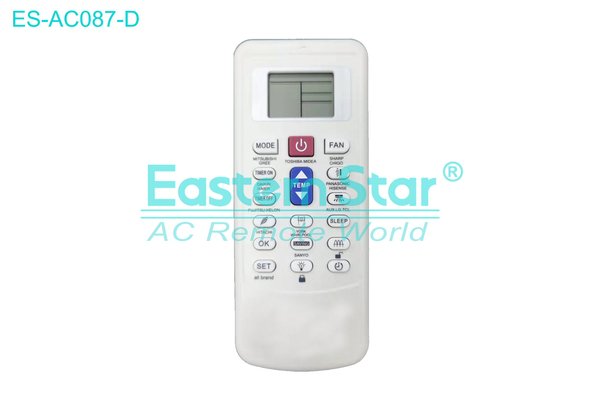 ES-AC087-D High Quality China Remote AC Remote for Gree Air Conditioner Remote A/C 18 keys