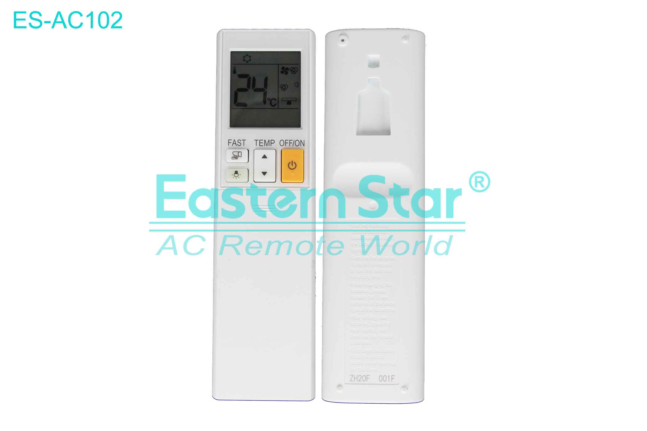 ES-AC102 High Quality China Remote AC Remote for Mitsubishi Air Conditioner Remote A/C 18 keys