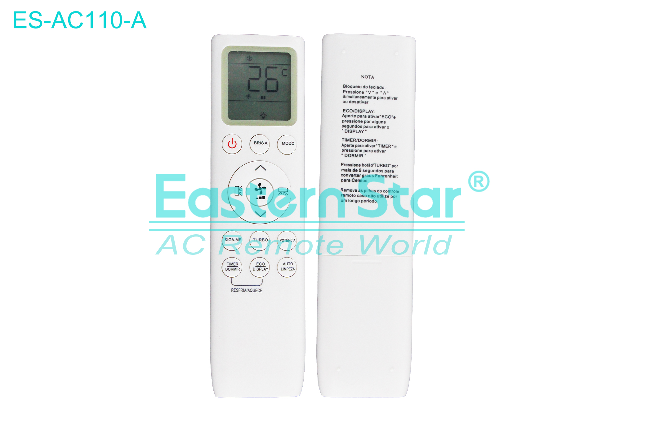 ES-AC110-A High Quality China Remote AC Remote for Tcl Air Conditioner Remote A/C 14 keys