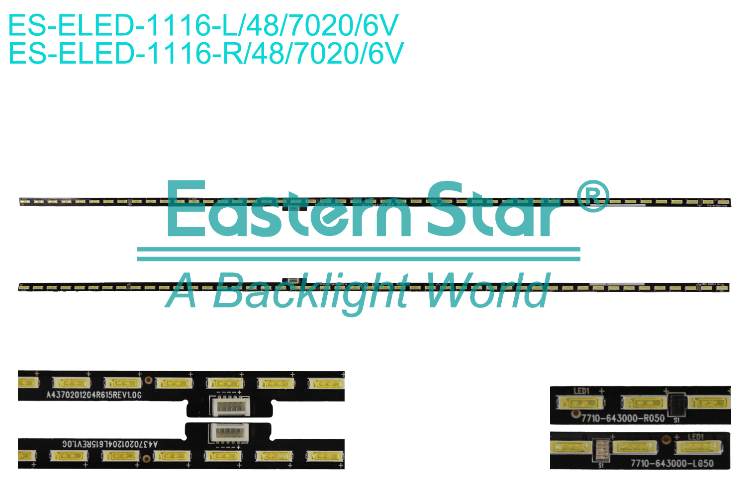 ES-ELED-1116 ELED/EDGE TV backlight use for 43''  use for L:CRH-A4370201204L615REV1.0G 7710-643000-L050 R:CRH-A4370201204R615REV1.0G 7710-643000-R050 LED BACKLIGHT STRIP(2)