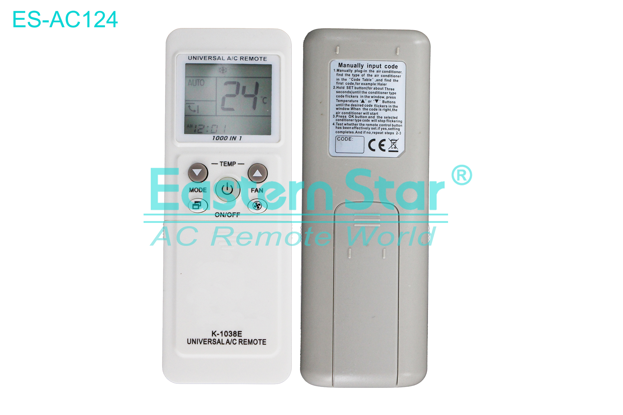 ES-AC124 High Quality China Remote AC Remote for Universal Air Conditioner Remote A/C 5 keys
