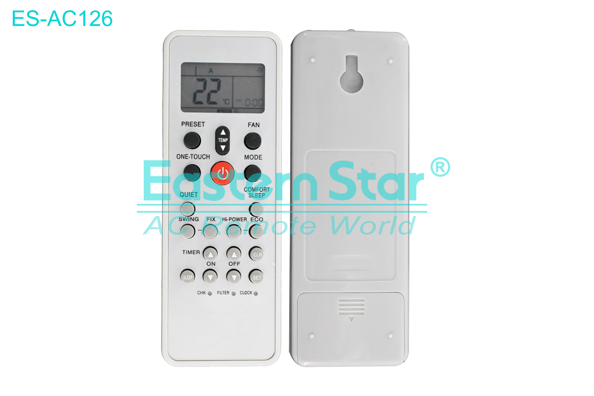 ES-AC126 High Quality China Remote AC Remote for Toshiba Air Conditioner Remote A/C 23 keys