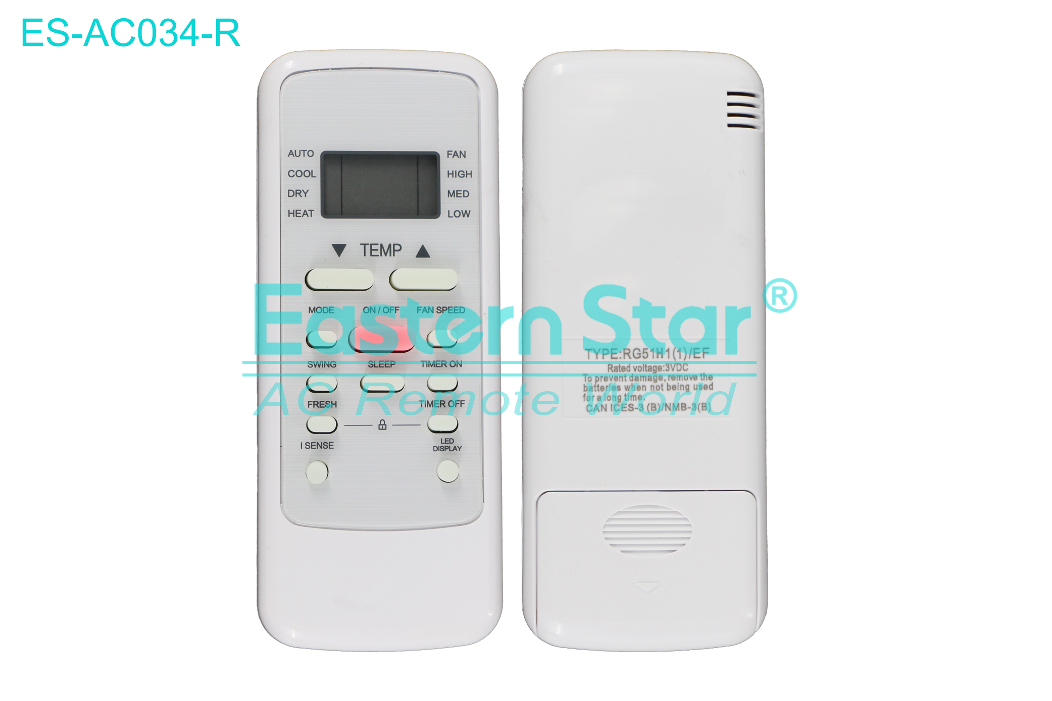 ES-AC034-R High Quality China Remote AC Remote for Midea Air Conditioner Remote A/C 12 keys