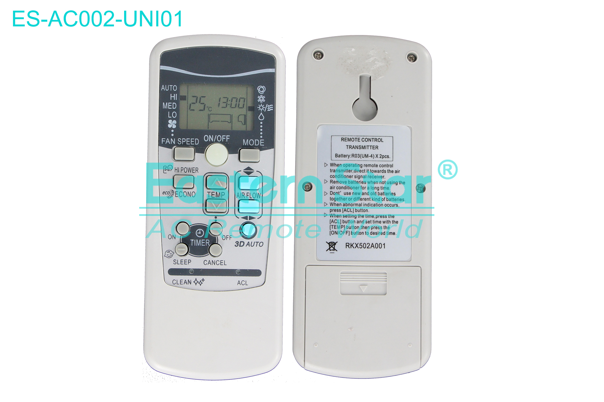 ES-AC002-UNI01 High Quality China Remote AC Remote for Mitsubishi Air Conditioner Remote A/C 13 keys