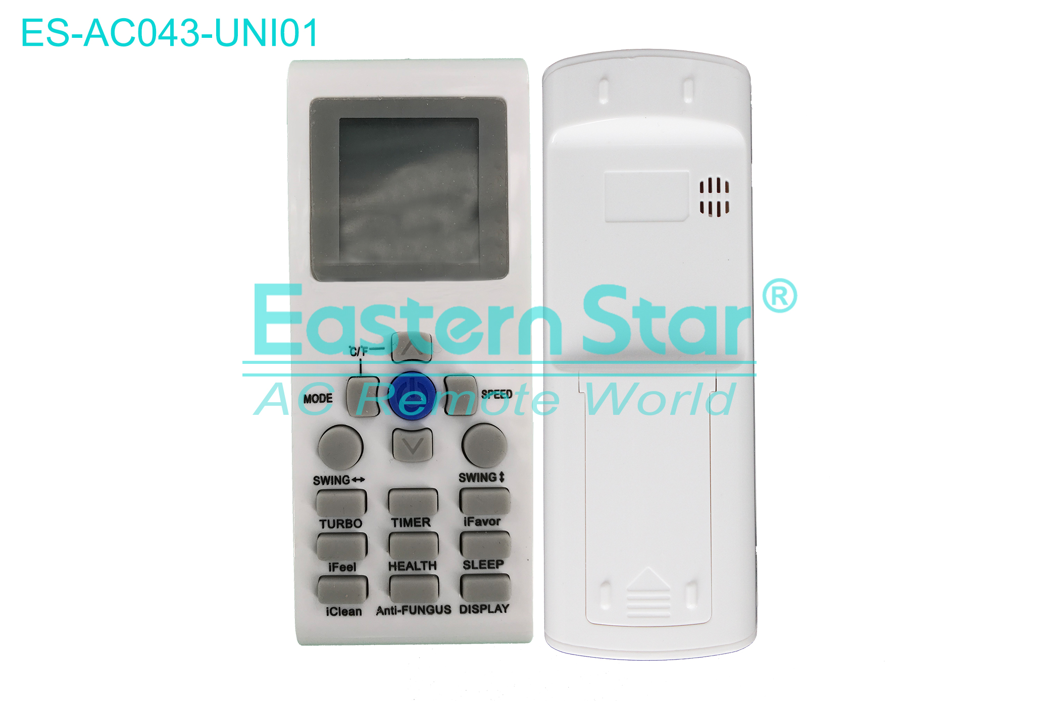 ES-AC043-UNI01 High Quality China Remote AC Remote for Aux Air Conditioner Remote A/C 16 keys