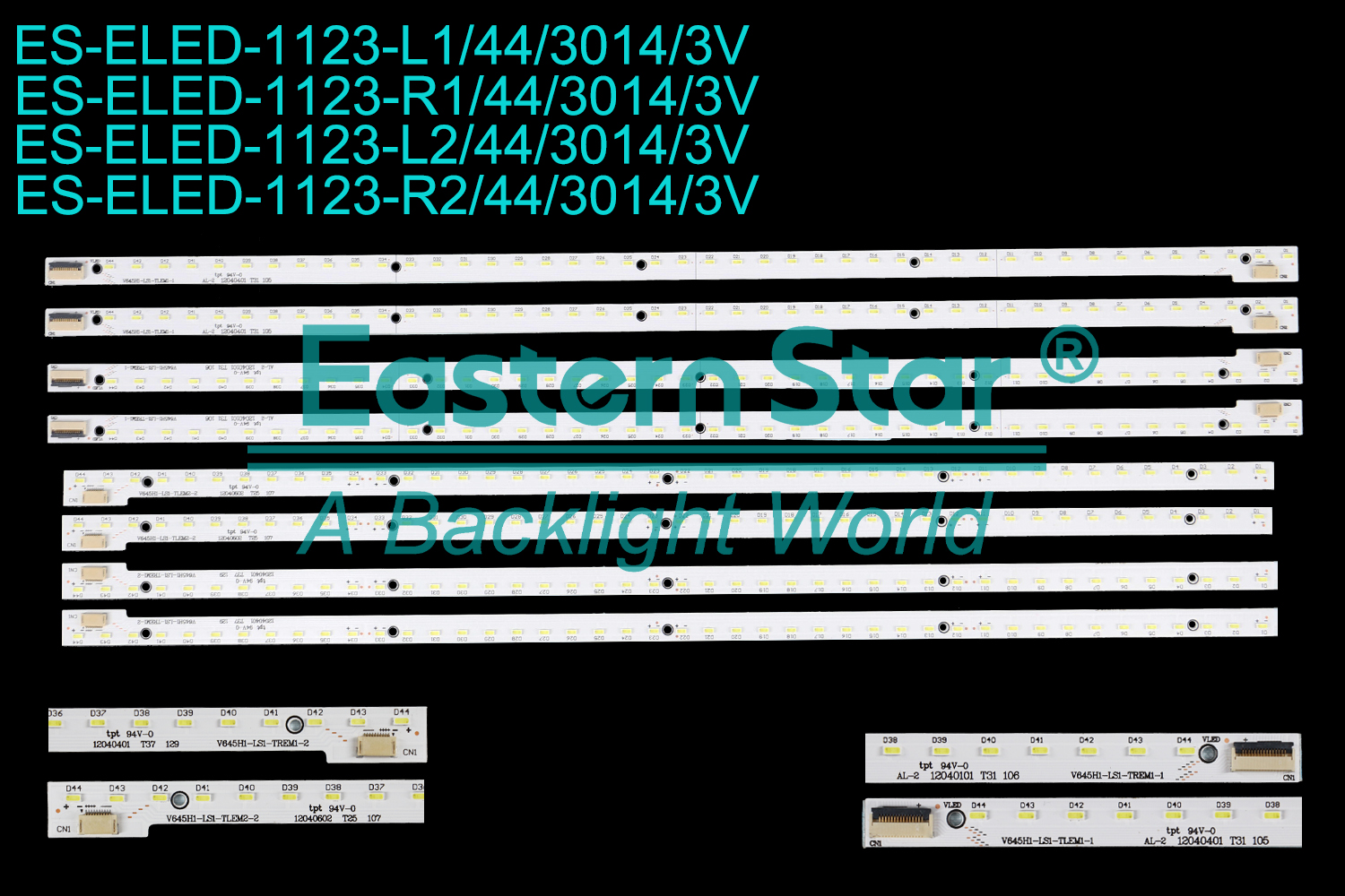 ES-ELED-1123 ELED/EDGE TV backlight use for 65'' Hisense LED65K560J3D LED65KX9100D L1:V645H1-LS1-TLEM1-1 R1:V645H1-LS1-TREM1-1 L2:V645H1-LS1-TLEM2-2 R2:V645H1-LS1-TREM1-2  LED BACKLIGHT STRIP(8)