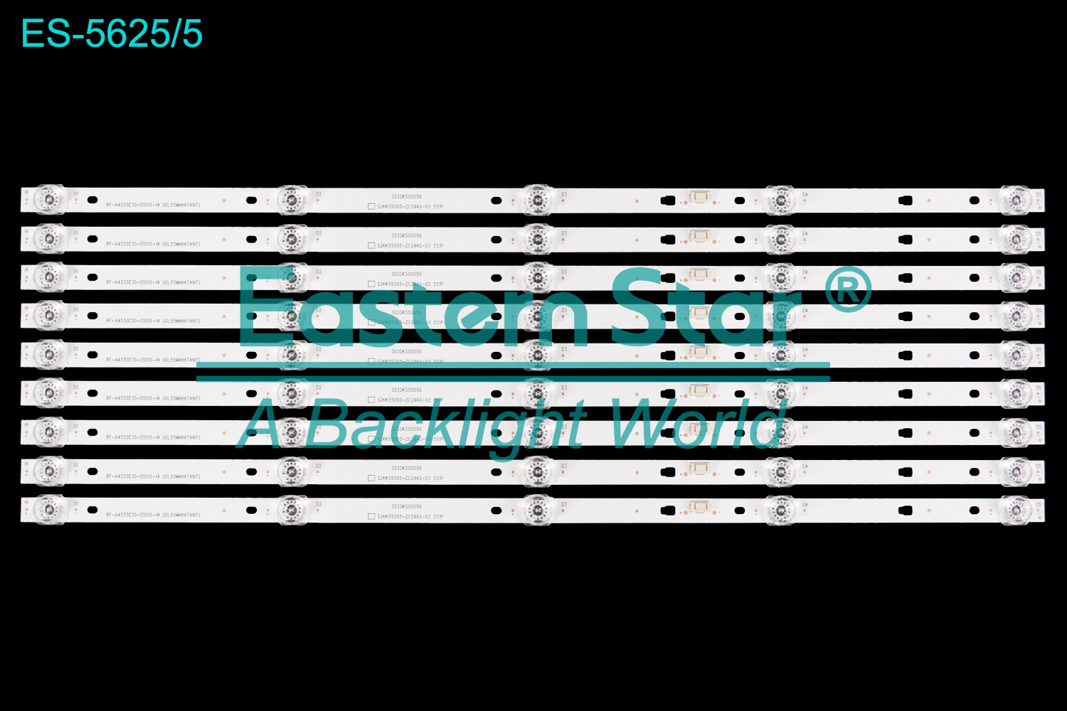 ES-5625 LED TV Backlight use for 55" Konka  LED55F1、LED55D8  SZKK55D05-ZC29AG-03、RF-AA550E30-0501S-14  LED BACKLIGHT STRIP(9)
