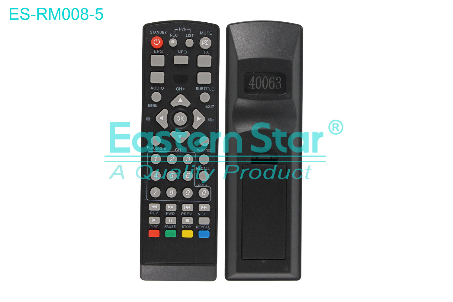 ES-RM008-5 Compatible for Botech Smart TV Remote Control R/M 42 Keys