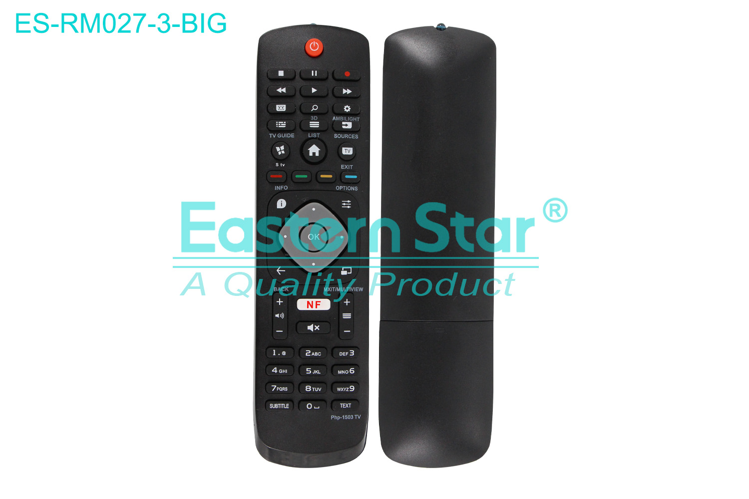 ES-RM027-3-BIG Compatible for Philips Smart TV Remote Control R/M 47 Keys