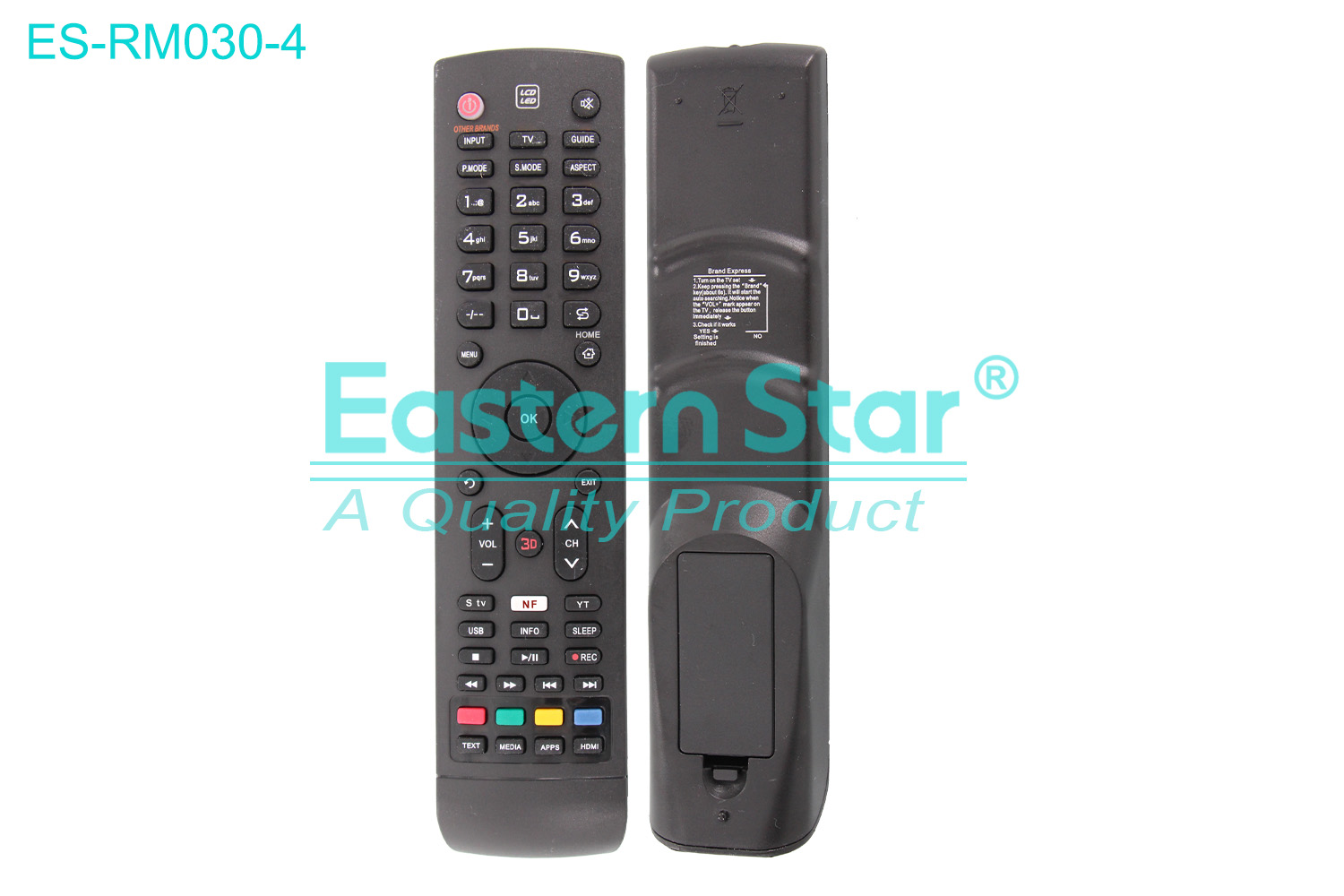 ES-RM030-4 Compatible for / Smart TV Remote Control R/M 55 Keys