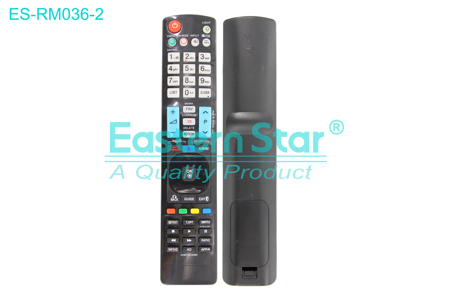 ES-RM036-2 Compatible for / Smart TV Remote Control R/M 52 Keys