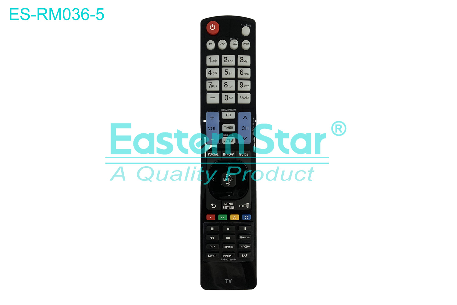 ES-RM036-5 Compatible for / Smart TV Remote Control R/M 52 Keys