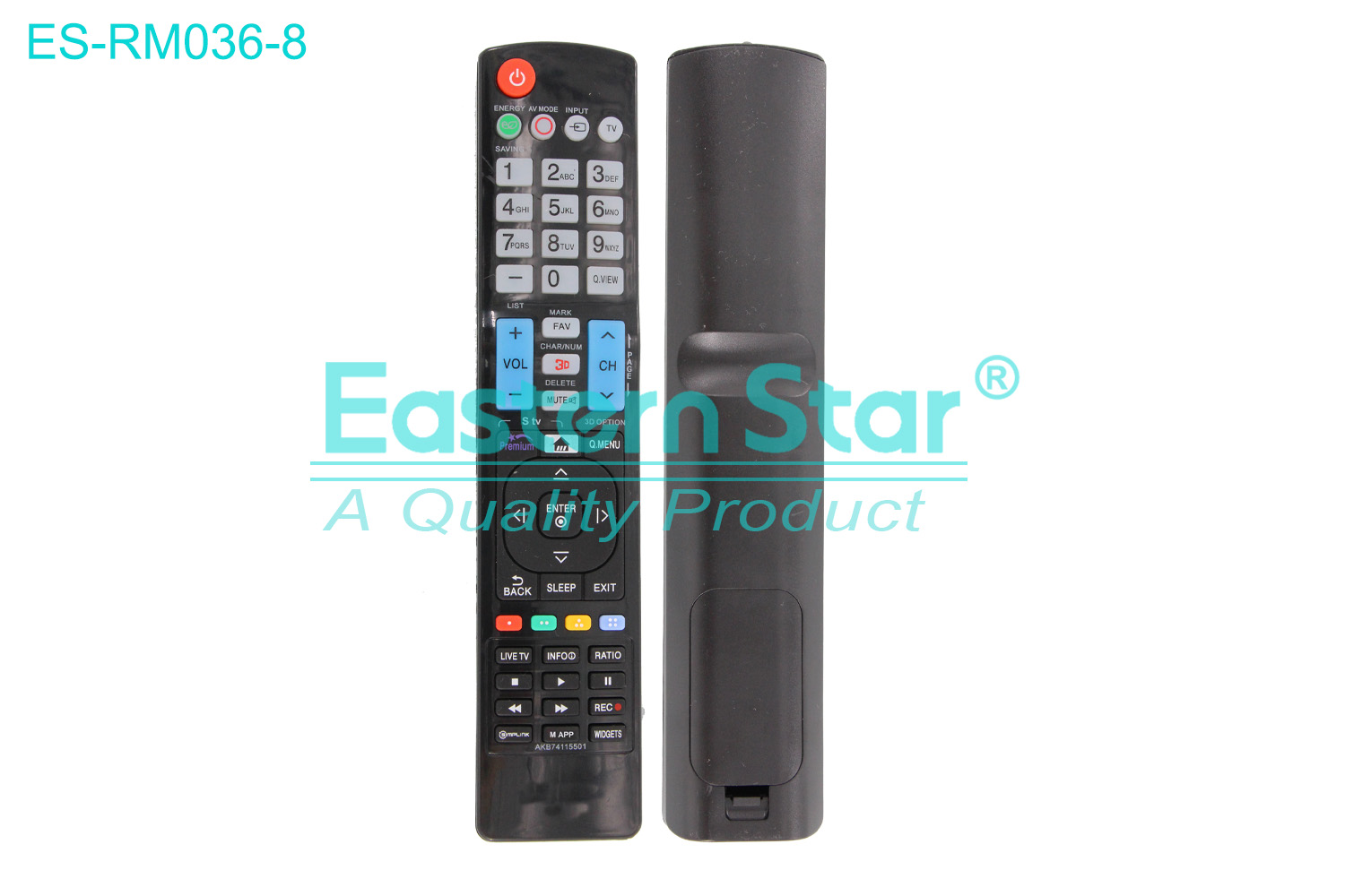 ES-RM036-8 Compatible for / Smart TV Remote Control R/M 52 Keys