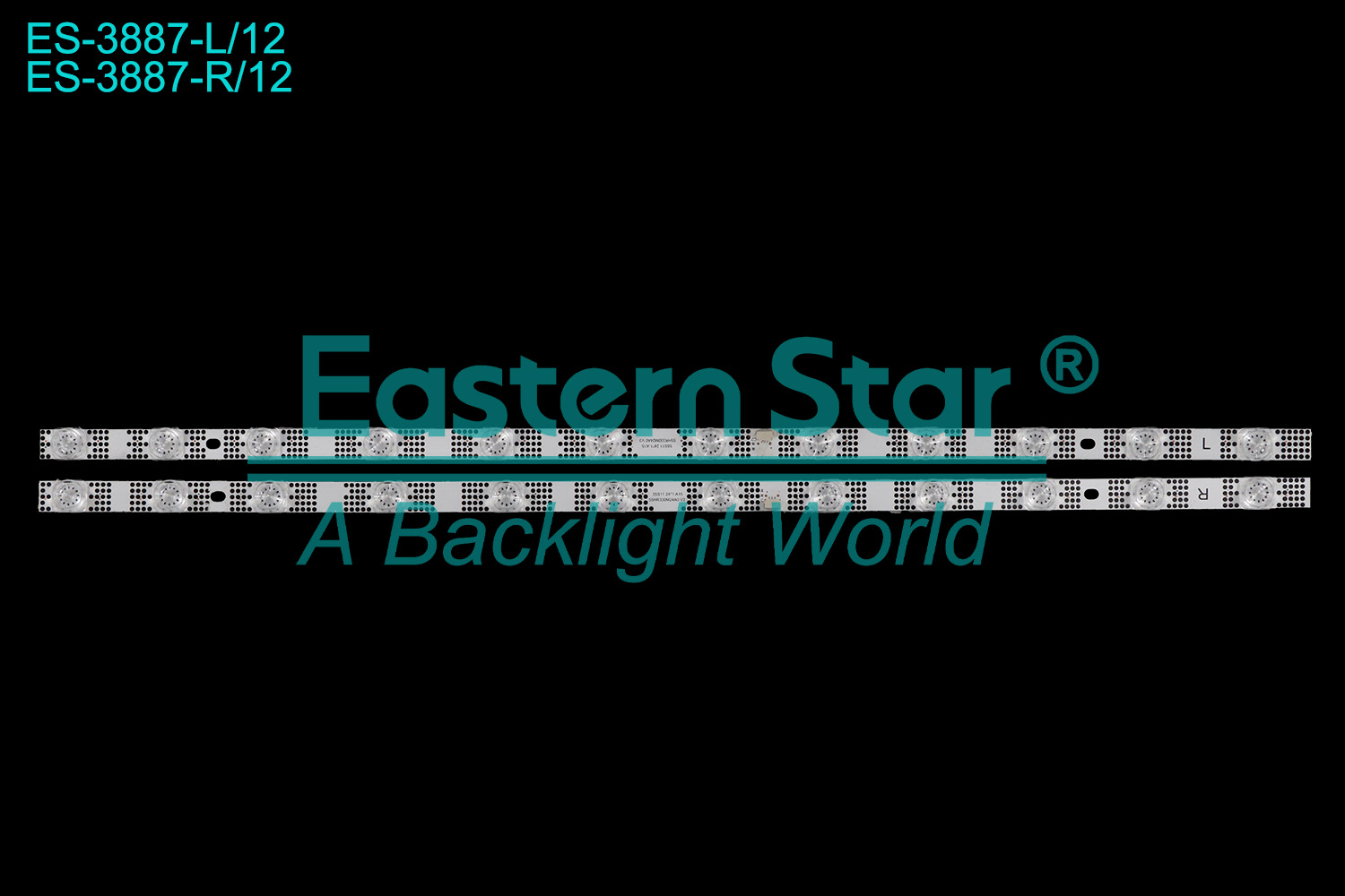 ES-3887 LED TV Backlight use for 55" Tcl 55S455 55S451 55S453 55P635 55S450G 55S11 55P638 55P638X1  YHB-B0101000489 55S11-ZX3030A-1X24YH-20211211/55HR330M24A0 V3 / L/R: 55S11 24*1-A15 55HR330M24A0 V3  LED BACKLIGHT STRIP(2)