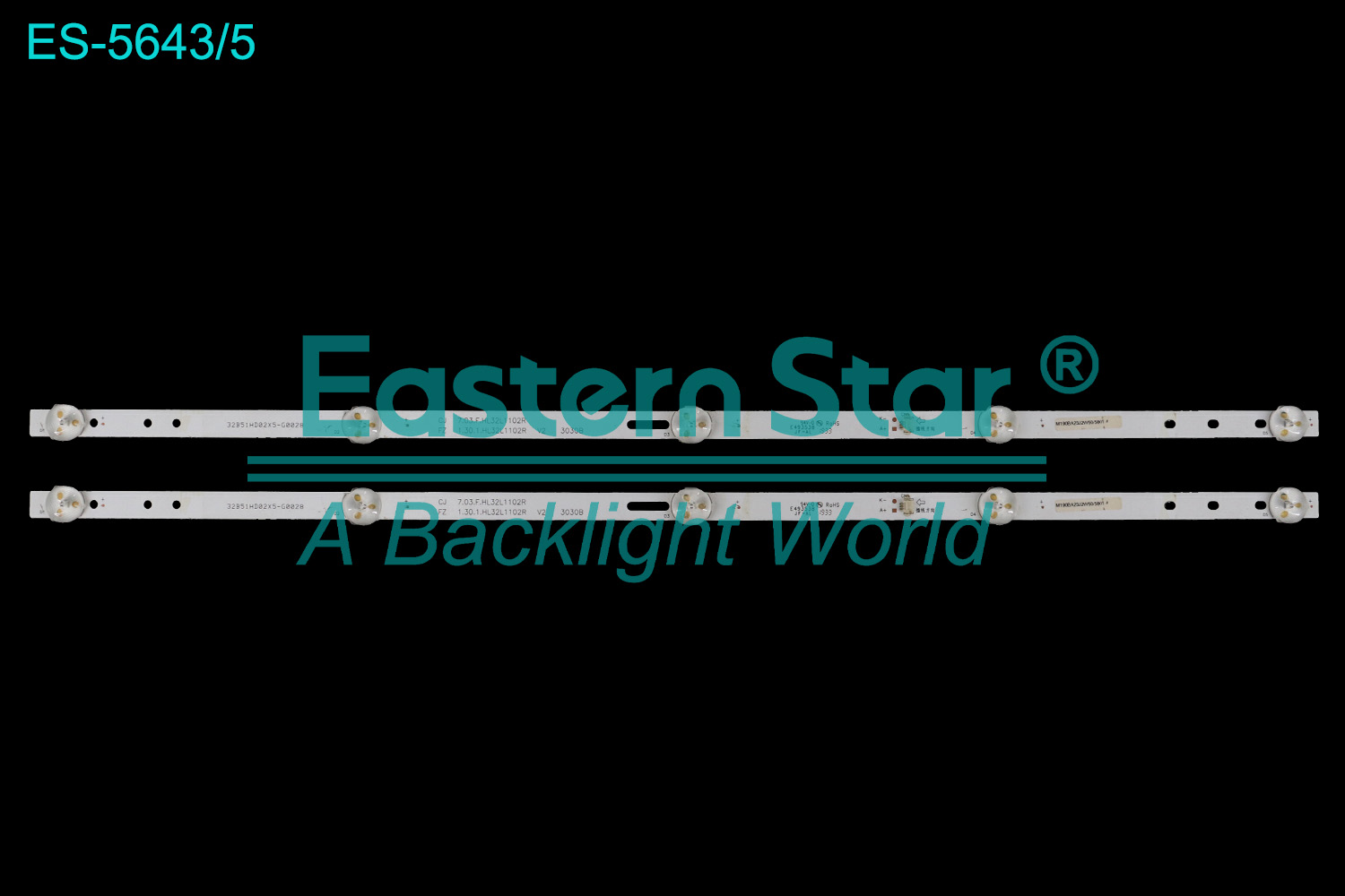 ES-5643 LED TV Backlight use for 32" Philco 32B51HD02X5-G0028 CJ 7.03.F.HL32L1102R FZ 1.30.1.HL32L1102R V2 3030B M190BA23J2W505801A LED BACKLIGHT STRIP(2)