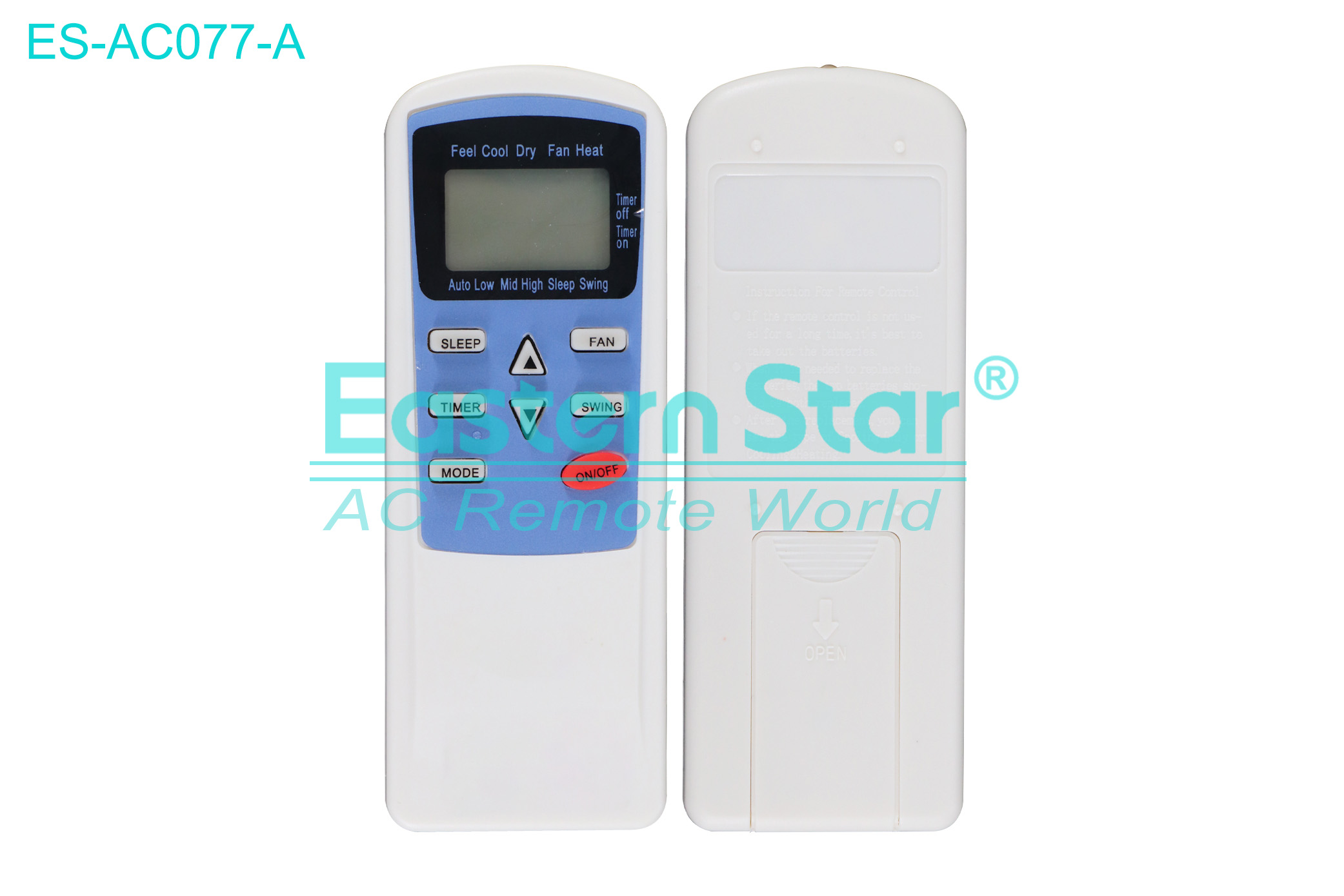 ES-AC077-A High Quality China Remote AC Remote for Tcl/Akari  Air Conditioner Remote A/C 8 keys