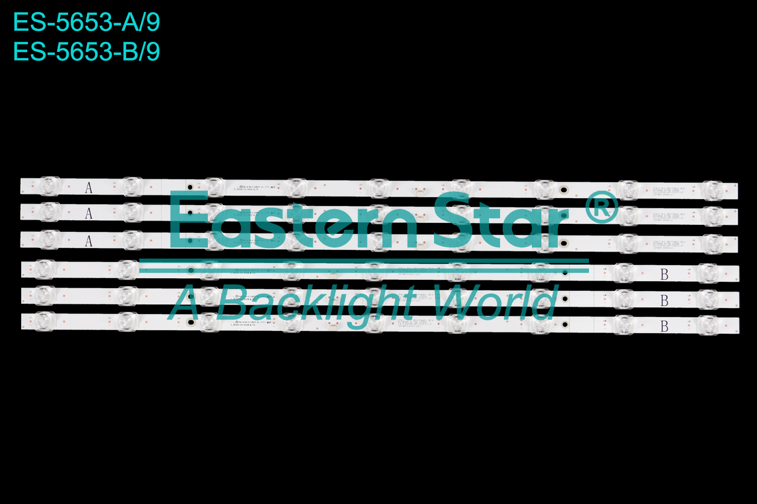 ES-5653 LED TV Backlight use for 65"   A：JL.D65091330-002HL-M_V01 B：JL.D65091330-002HR-M_V01  LED BACKLIGHT STRIP(6)