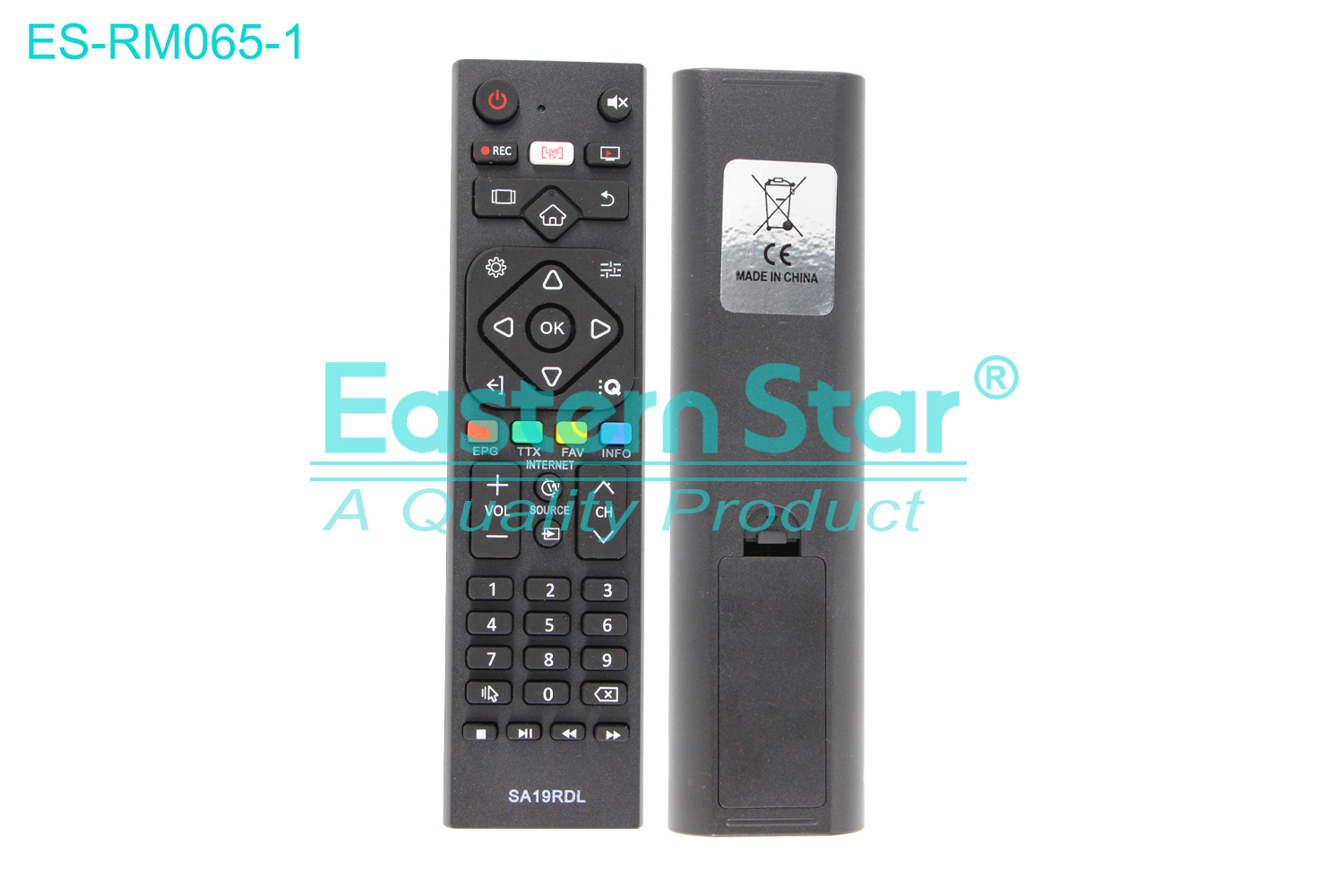 ES-RM065-1 Compatible for  / Smart TV Remote Control R/M 43 Keys