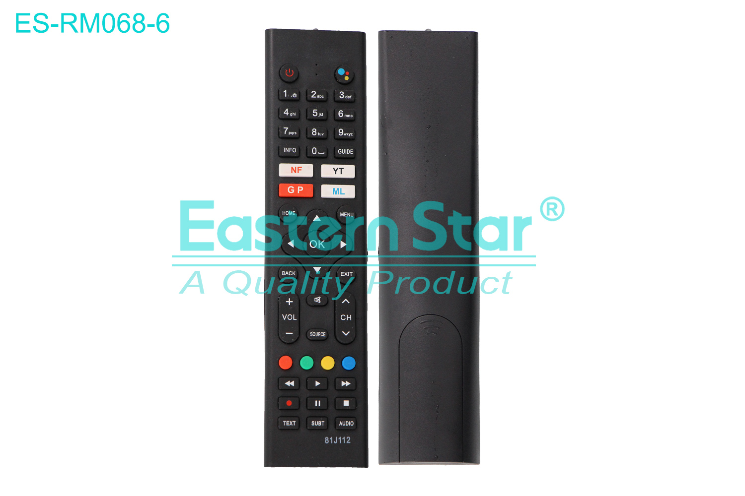 ES-RM068-6 Compatible for  Polytron Smart TV Remote Control R/M 46 Keys