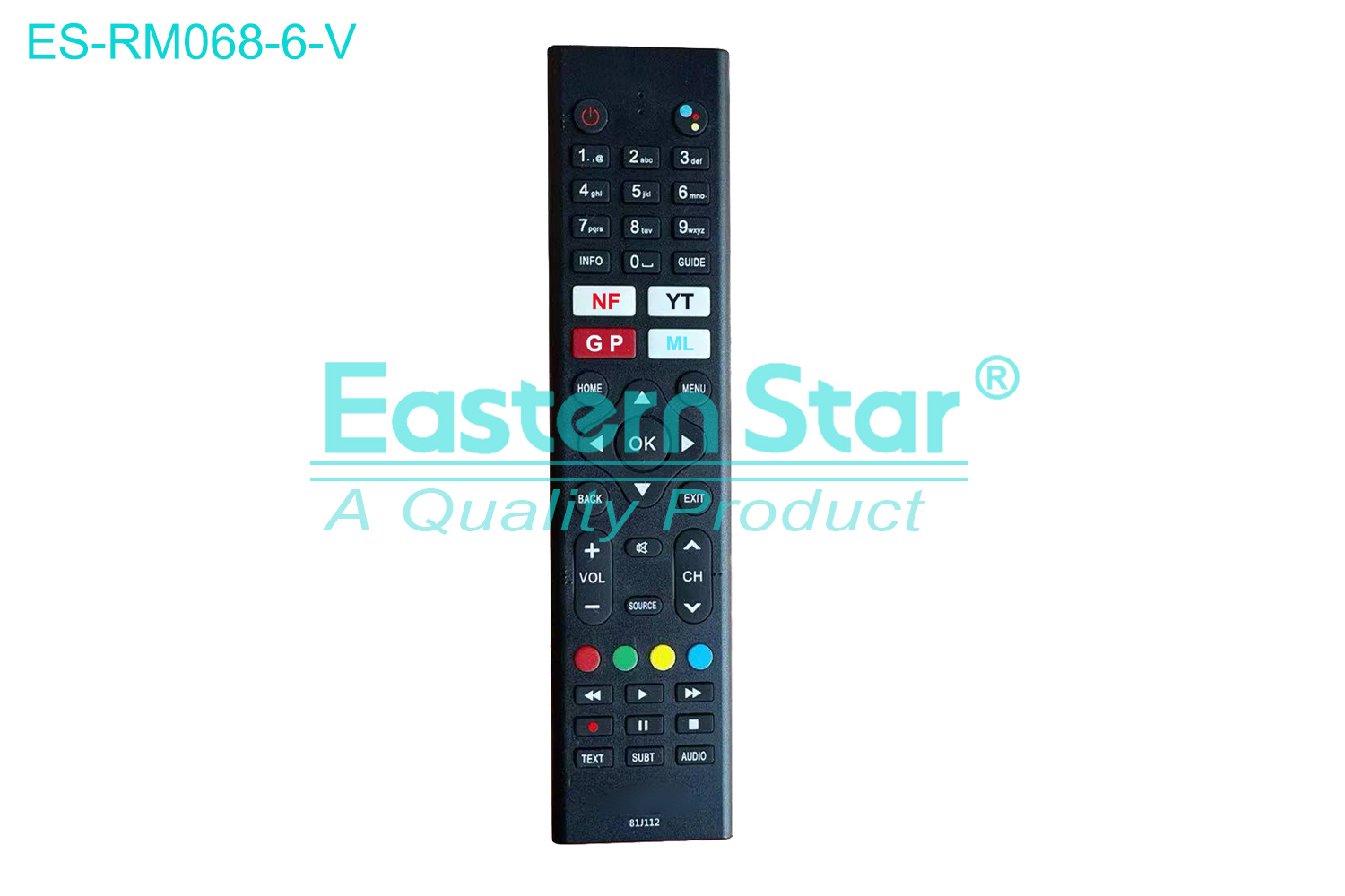 ES-RM068-6-V Compatible for  Polytron Smart TV Remote Control R/M 46 Keys
