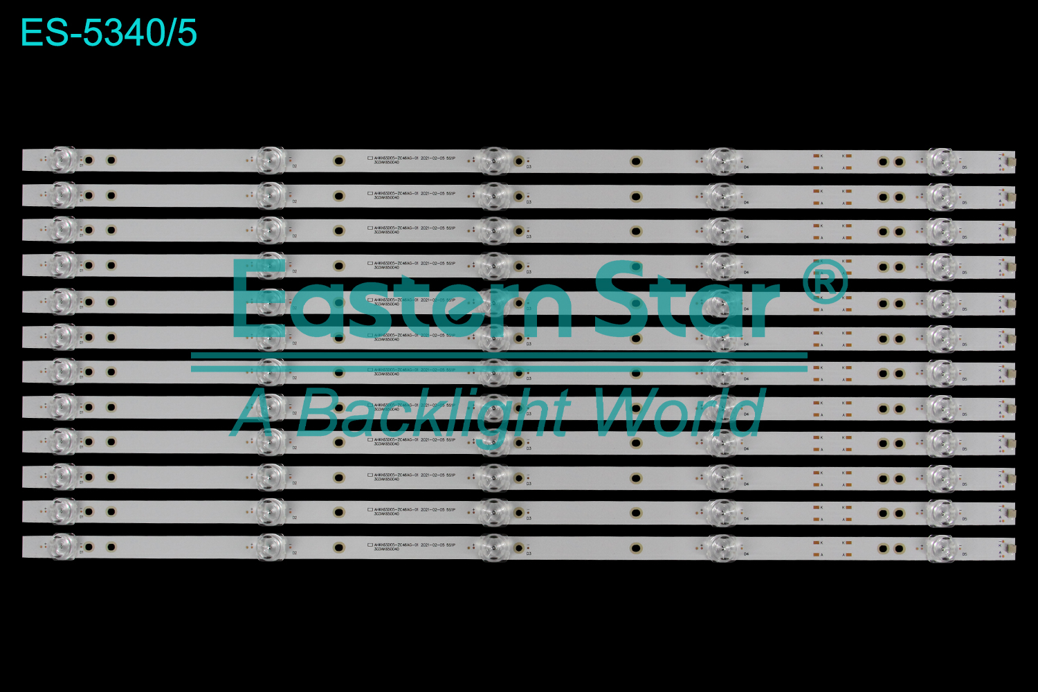 ES-5340 LED TV Backlight use for 65" Haier 65U2(PRO)  AHKK65D05-ZC46AG-01 2021-02-05 5S1P 303AK650040  LED BACKLIGHT STRIP(12)