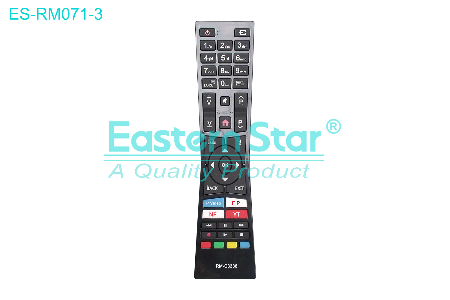 ES-RM071-3 Compatible for  Jvc Smart TV Remote Control R/M 43 Keys