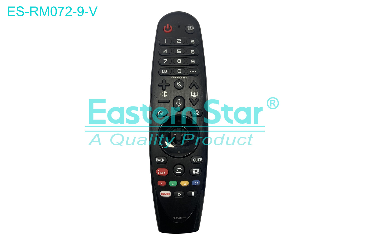 ES-RM072-9-V Compatible for  / Smart TV Remote Control R/M 39 Keys