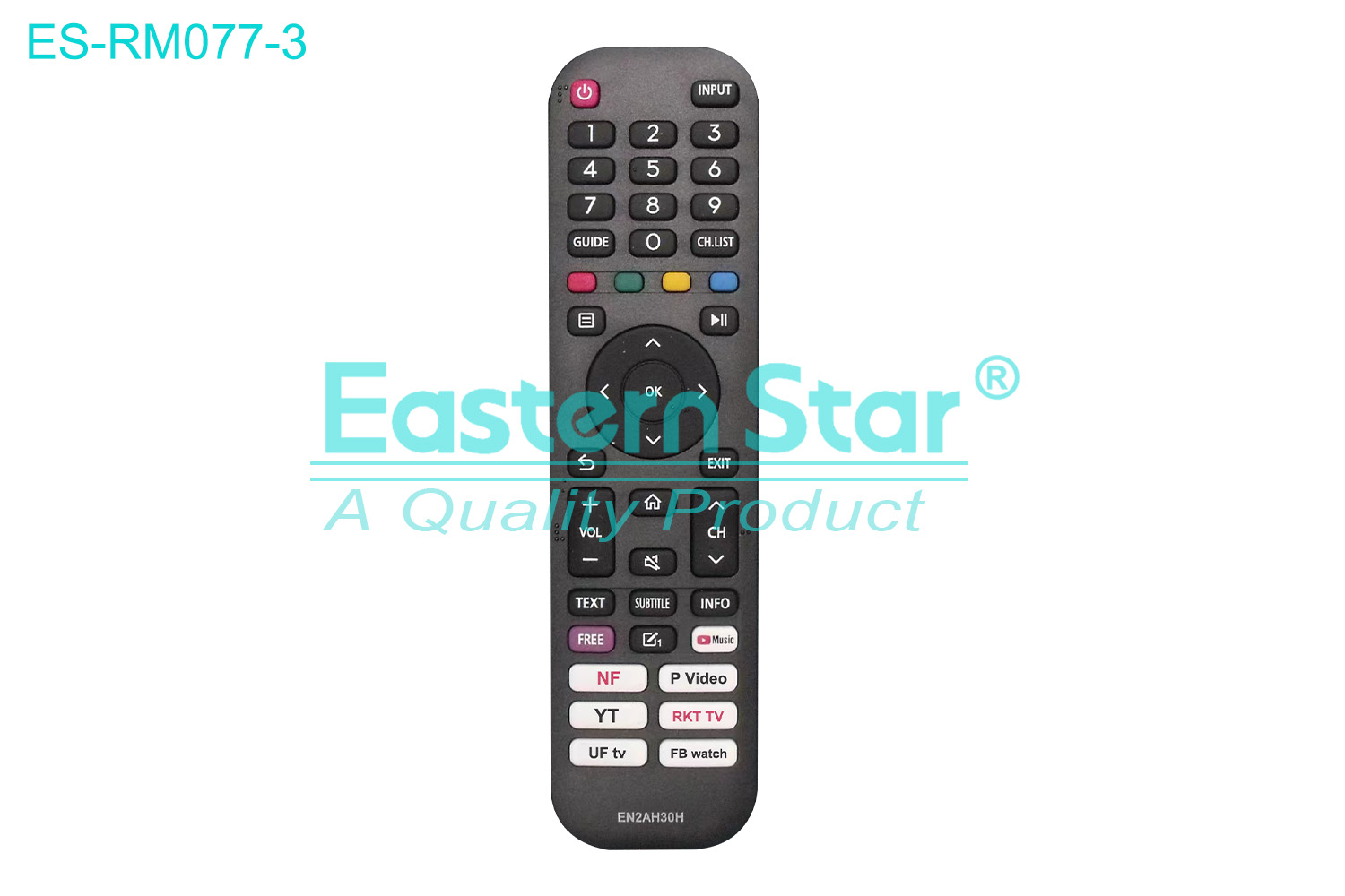 ES-RM077-3 Compatible for Hisense Smart TV Remote Control R/M 45 Keys