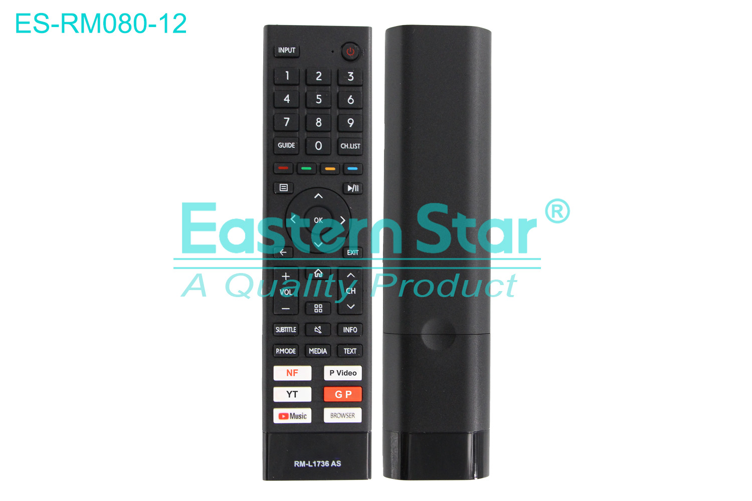 ES-RM080-12 Compatible for Hisense Smart TV Remote Control R/M 45 Keys