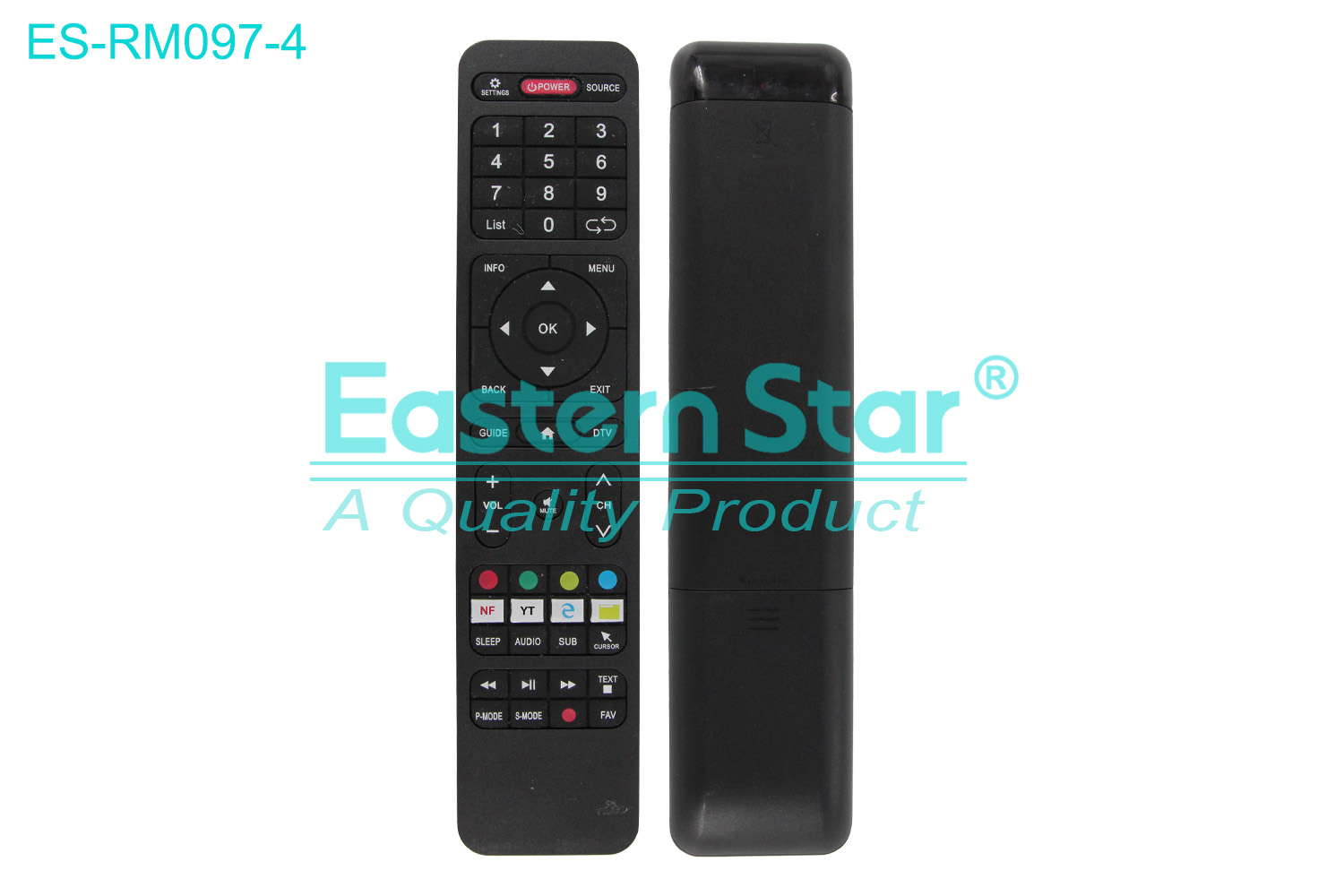 ES-RM097-4 Compatible for Onvo Smart TV Remote Control R/M 52 Keys